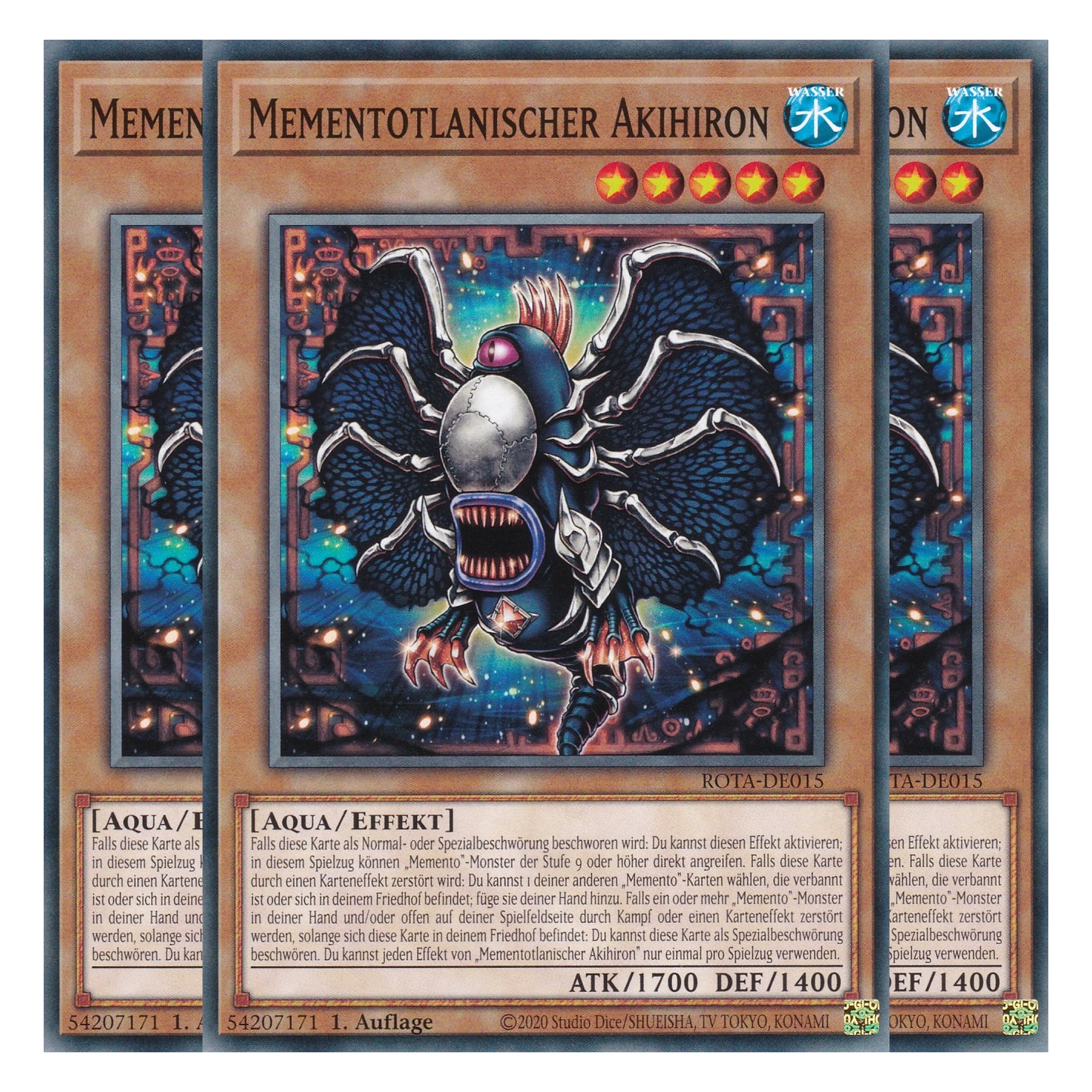 Mementotlanischer Akihiron - ROTA-DE015 - Common - Deutsch - 1. Auflage - Rage of the Abyss - Playset (3 Kopien) - Yu-Gi-Oh!