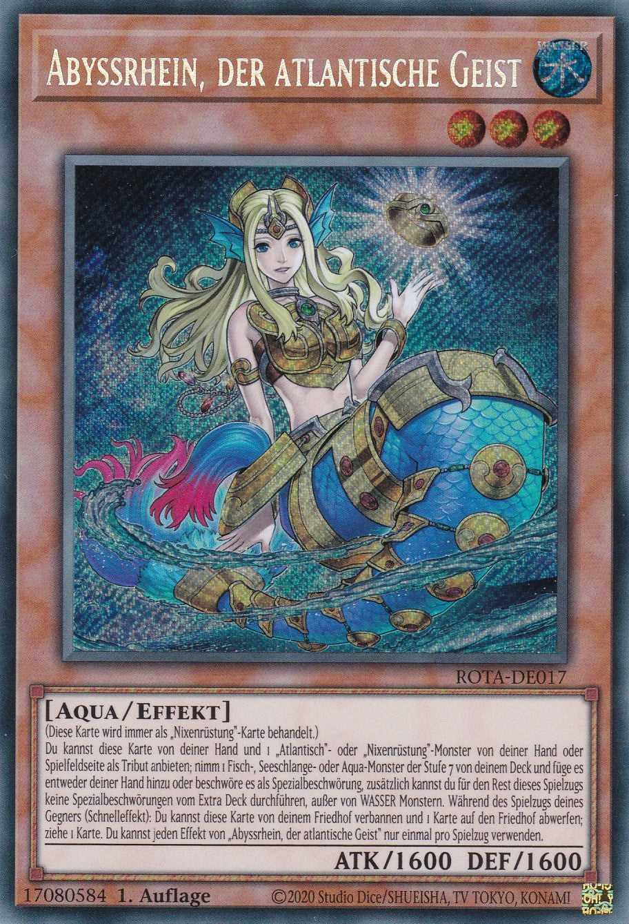 Abyssrhein, der atlantische Geist - ROTA-DE017 - Secret Rare - Deutsch - 1. Auflage - Rage of the Abyss