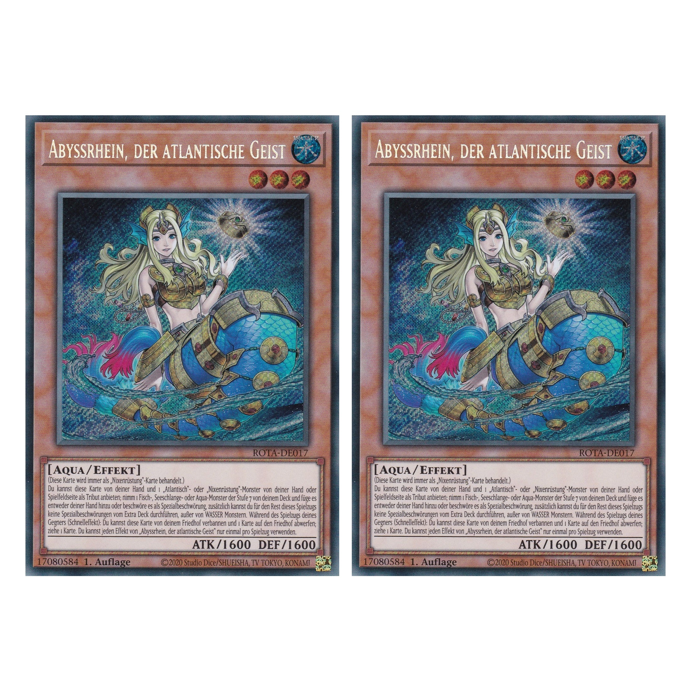 Abyssrhein, der atlantische Geist - ROTA-DE017 - Secret Rare - Deutsch - 1. Auflage - Rage of the Abyss - Duo Set (2 Stück) - Yu-Gi-Oh!