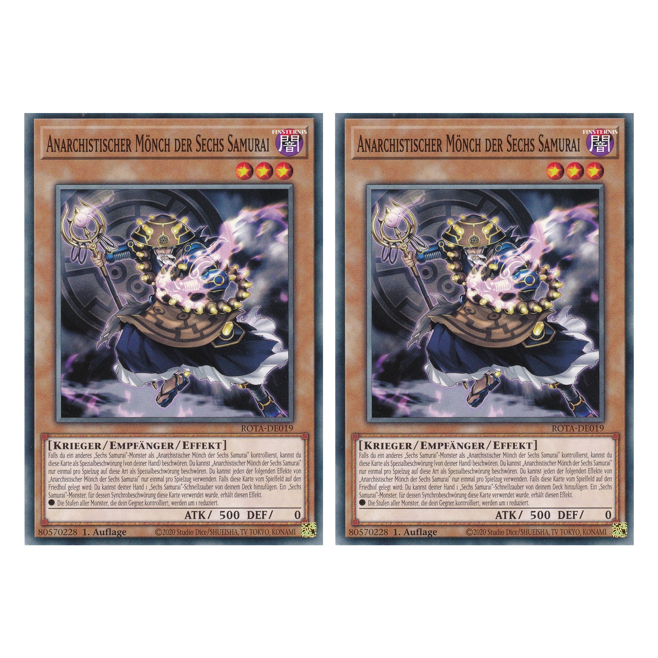 Anarchistischer Mönch der Sechs Samurai - ROTA-DE019 - Common - Deutsch - 1. Auflage - Rage of the Abyss - Duo Set (2 Stück) - Yu-Gi-Oh!