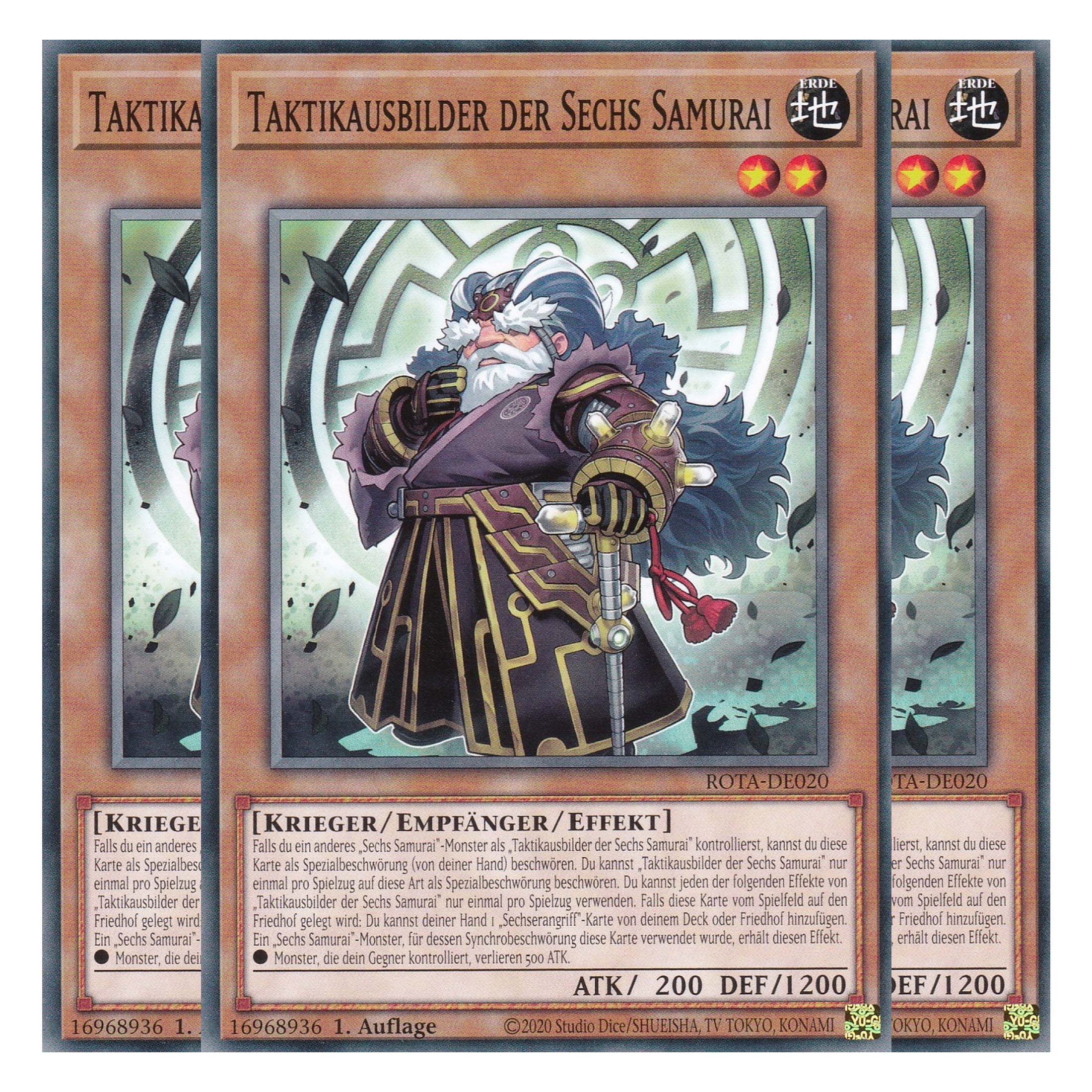 Taktikausbilder der Sechs Samurai - ROTA-DE020 - Common - Deutsch - 1. Auflage - Rage of the Abyss - Playset (3 Kopien) - Yu-Gi-Oh!