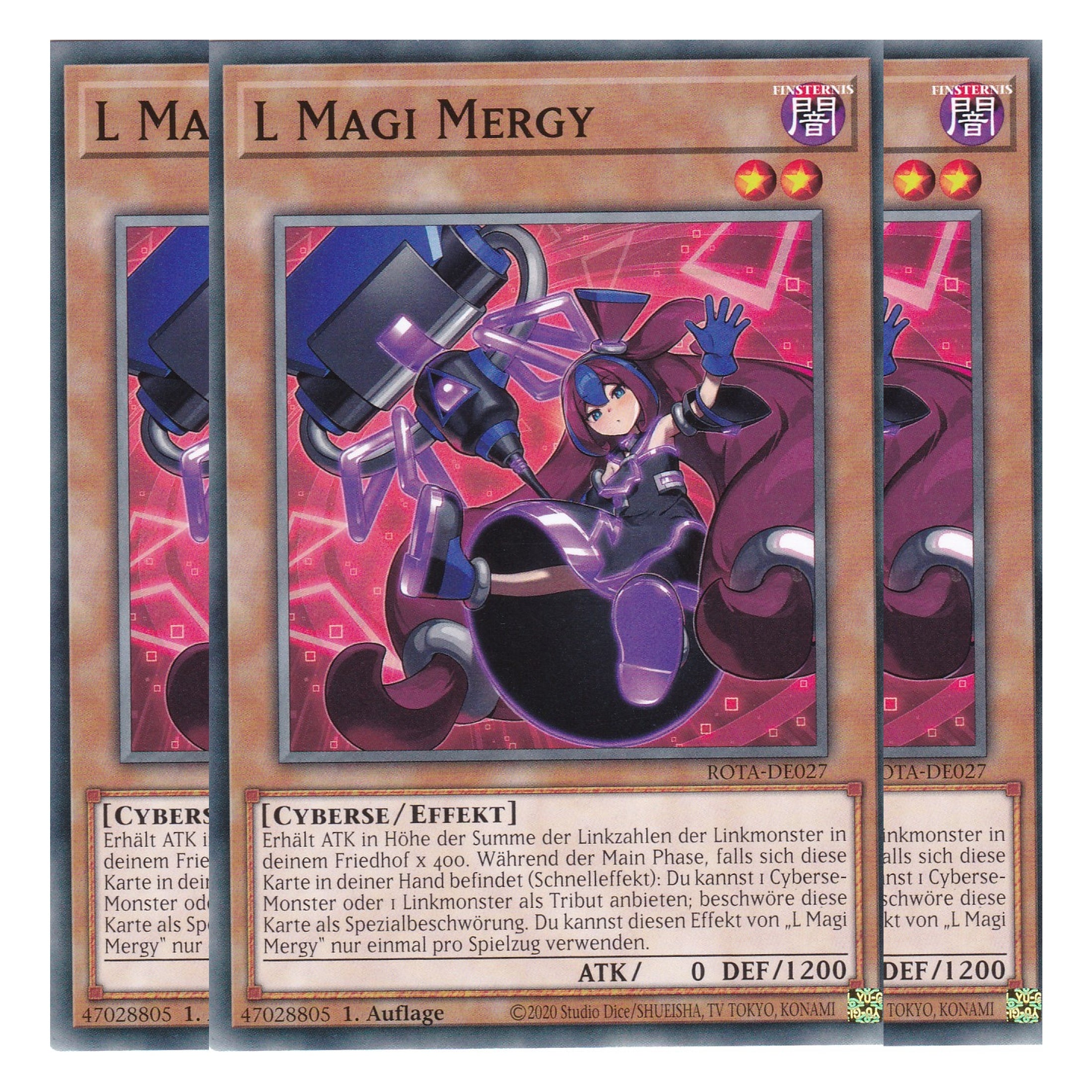 L Magi Mergy - ROTA-DE027 - Common - Deutsch - 1. Auflage - Rage of the Abyss - Playset (3 Kopien) - Yu-Gi-Oh!