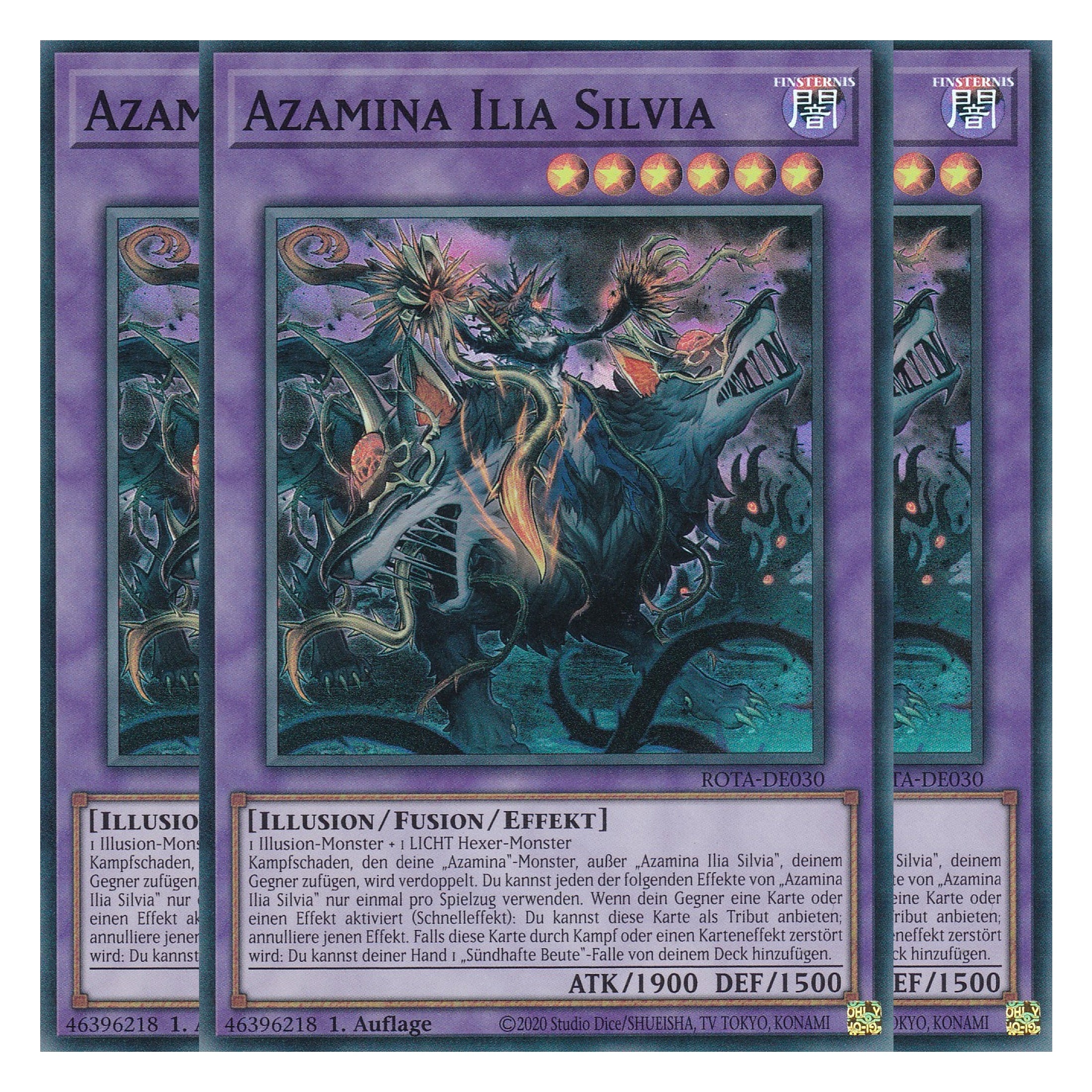 Azamina Ilia Silvia - ROTA-DE030 - Common - Deutsch - 1. Auflage - Rage of the Abyss - Playset (3 Kopien) - Yu-Gi-Oh!
