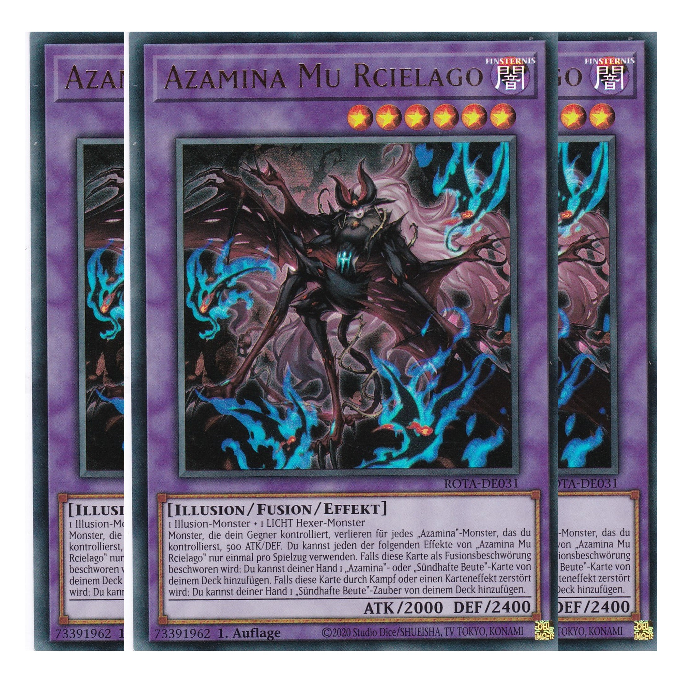 Azamina Mu Rcielago - ROTA-DE031 - Ultra Rare - Deutsch - 1. Auflage - Rage of the Abyss - Playset (3 Kopien) - Yu-Gi-Oh!
