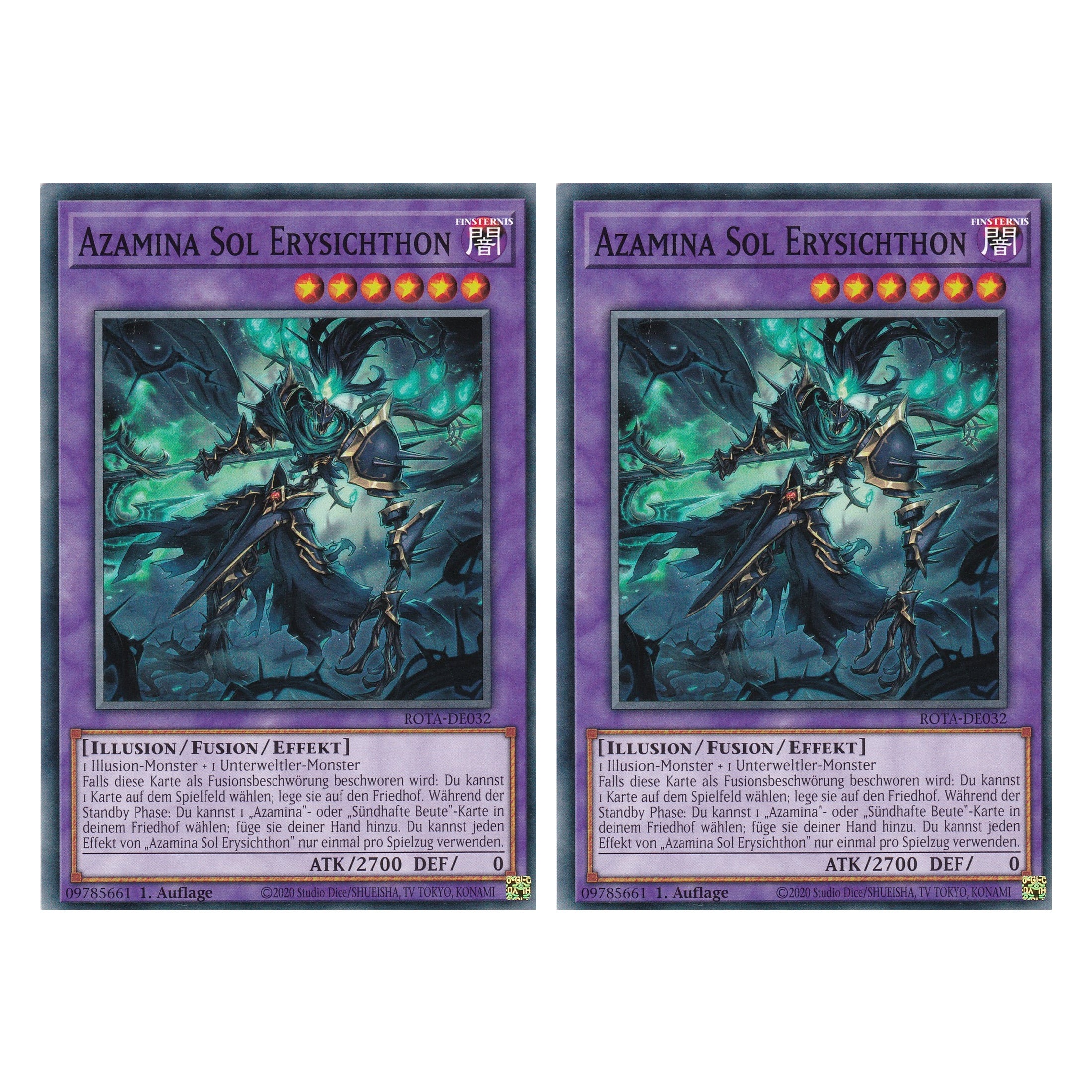 Azamina Sol Erysichthon - ROTA-DE032 - Common - Deutsch - 1. Auflage - Rage of the Abyss - Duo Set (2 Stück) - Yu-Gi-Oh!