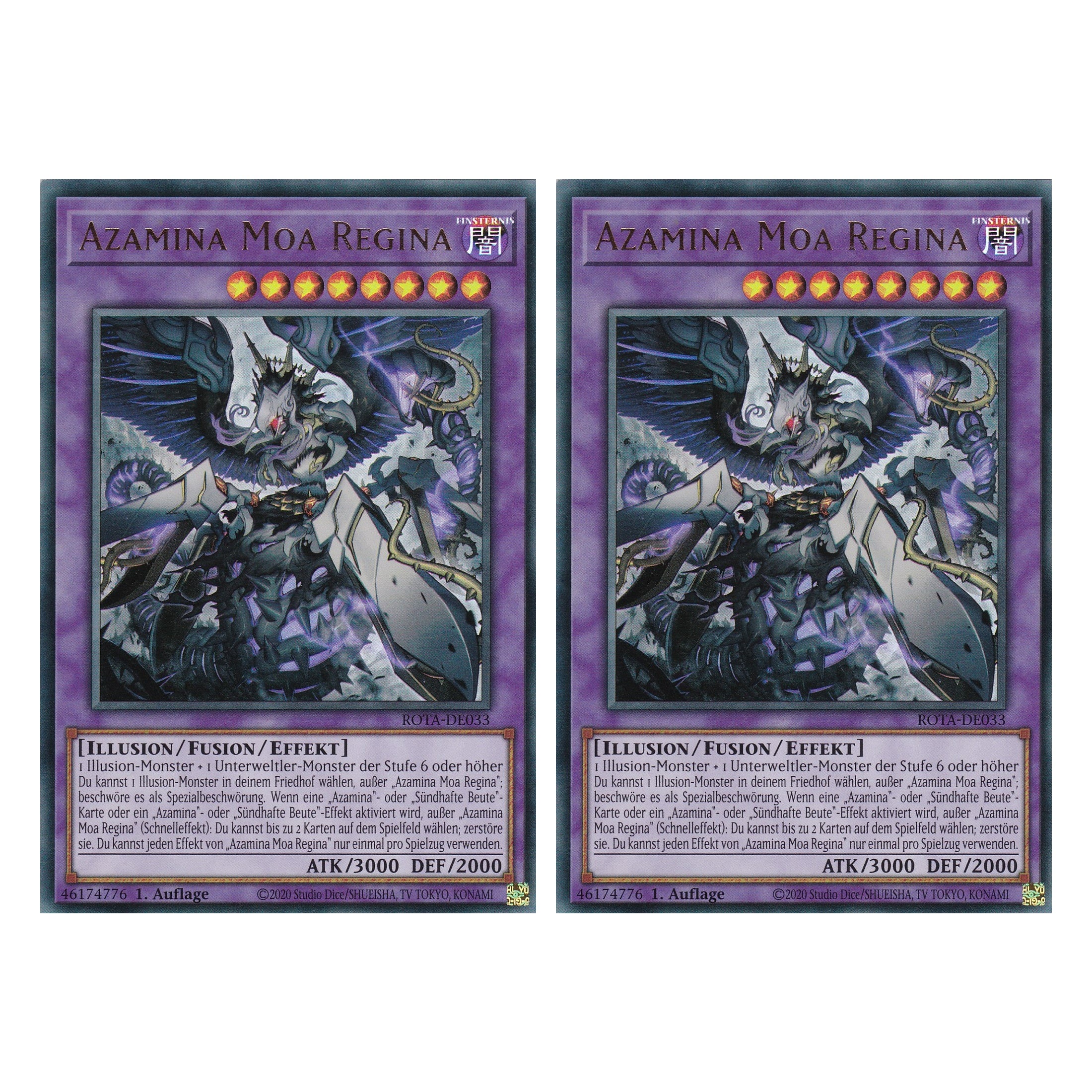 Azamina Moa Regina - ROTA-DE033 - Ultra Rare - Deutsch - 1. Auflage - Rage of the Abyss - Duo Set (2 Stück) - Yu-Gi-Oh!