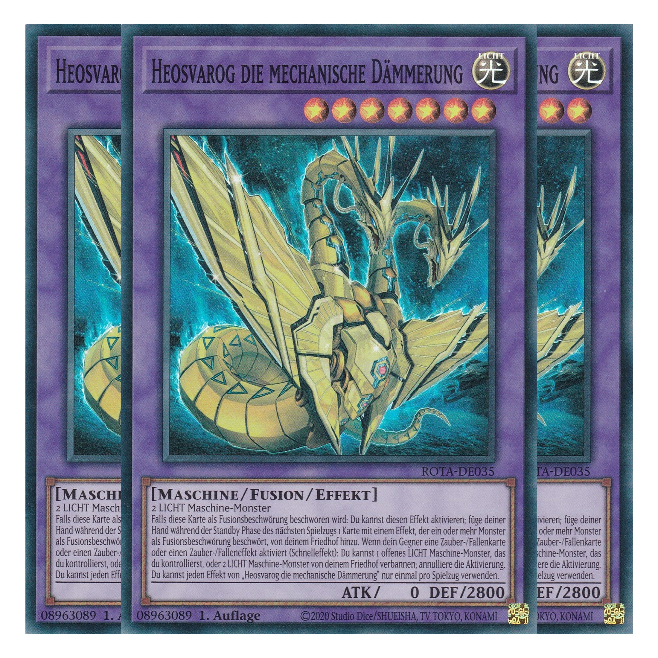 Heosvarog die mechanische Dämmerung - ROTA-DE035 - Super Rare - Deutsch - 1. Auflage - Rage of the Abyss - Playset (3 Kopien) - Yu-Gi-Oh!