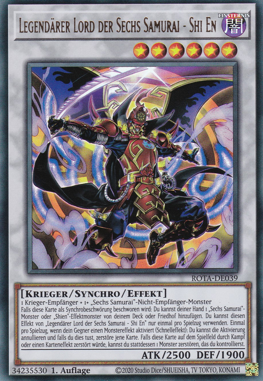 Legendärer Lord der Sechs Samurai - Shi En - ROTA-DE039 - Ultra Rare - Deutsch - 1. Auflage - Rage of the Abyss