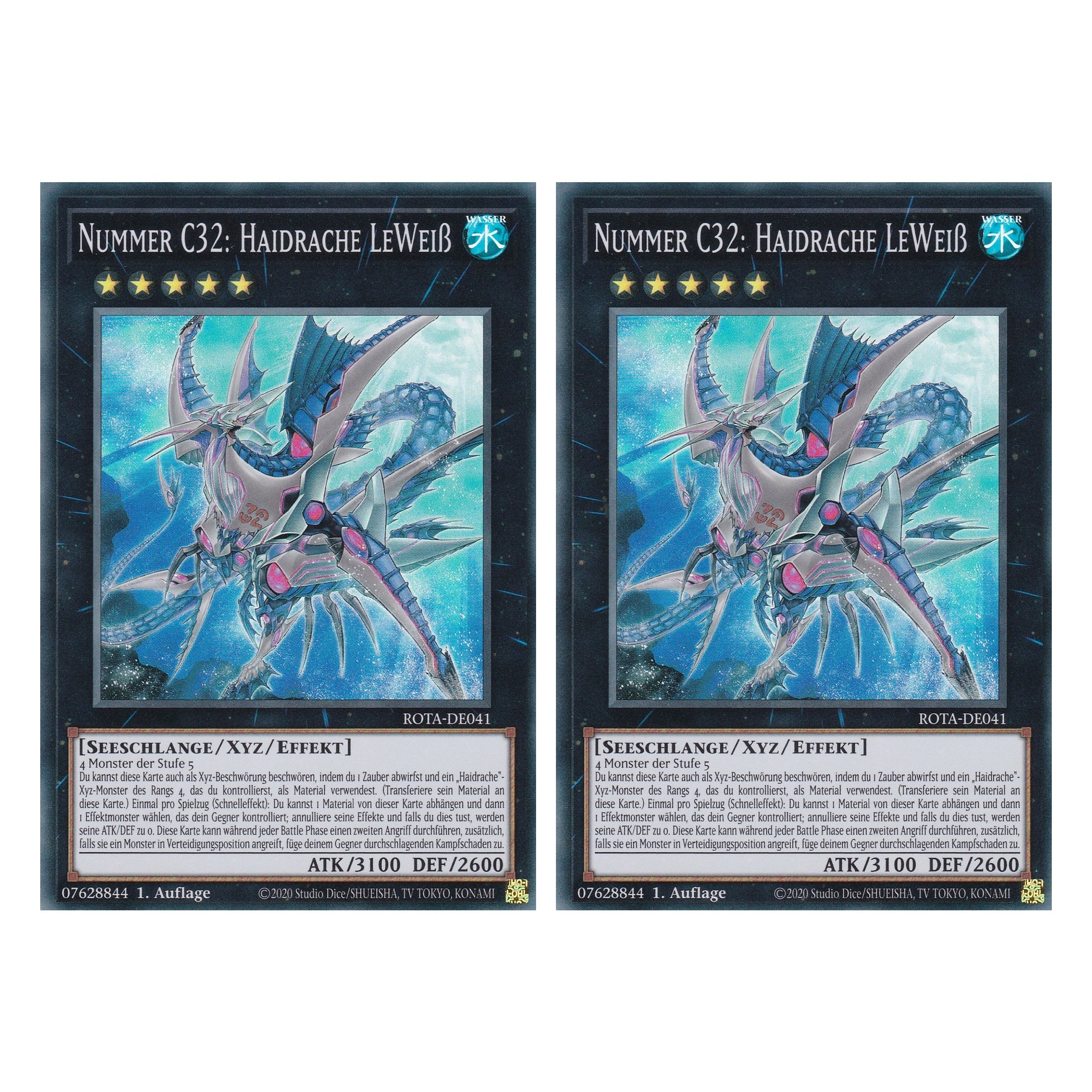 Nummer C32: Haidrache LeWeiß - ROTA-DE041 - Super Rare - Deutsch - 1. Auflage - Rage of the Abyss - Duo Set (2 Stück) - Yu-Gi-Oh!