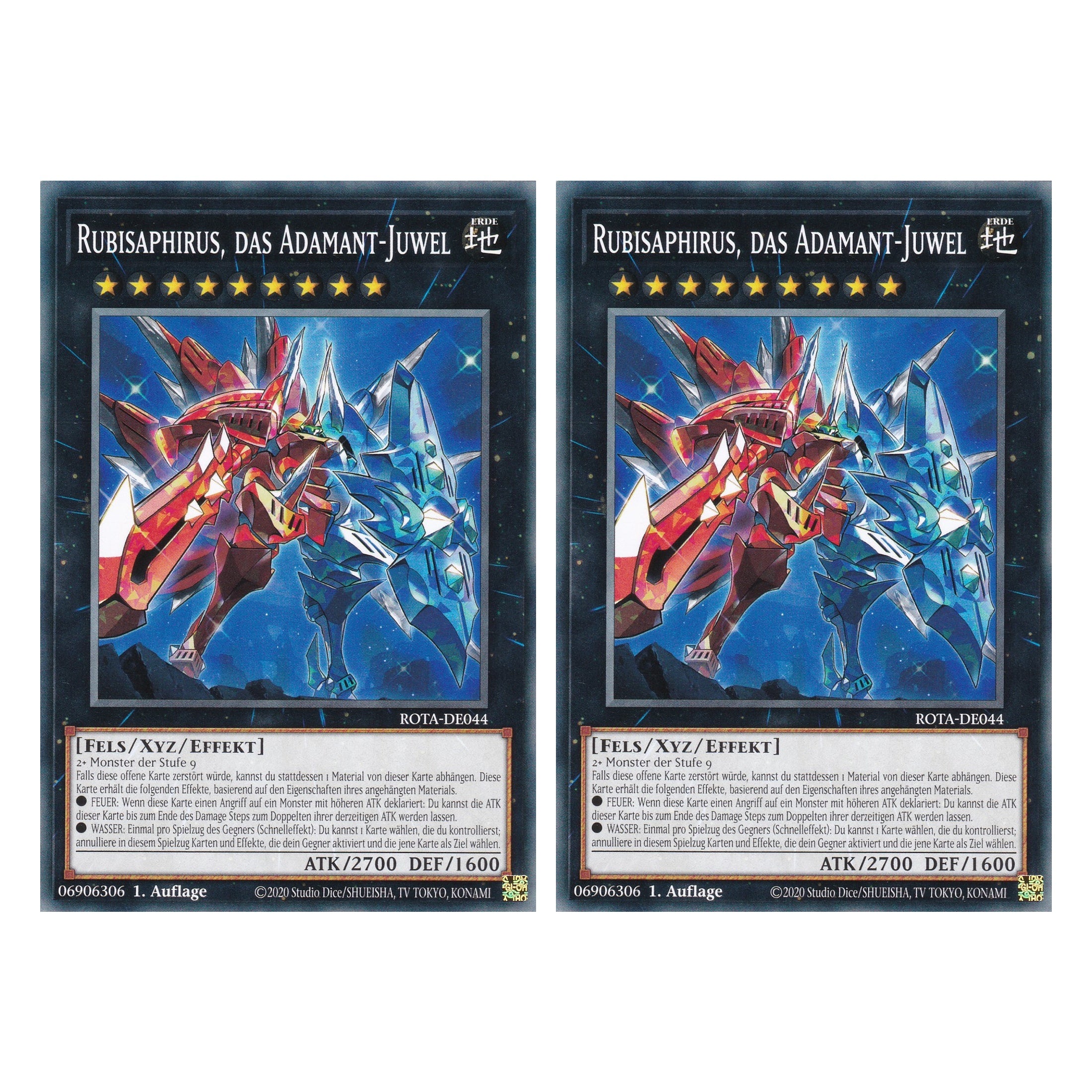 Rubisaphirus, das Adamant-Juwel - ROTA-DE044 - Common - Deutsch - 1. Auflage - Rage of the Abyss - Duo Set (2 Stück) - Yu-Gi-Oh!