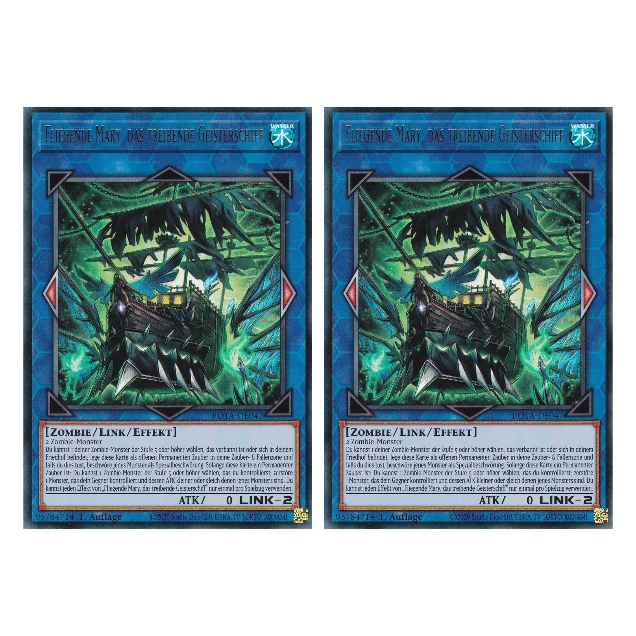 Fliegende Mary, das treibende Geisterschiff - ROTA-DE047 - Ultra Rare - Deutsch - 1. Auflage - Rage of the Abyss - Duo Set (2 Stück) - Yu-Gi-Oh!
