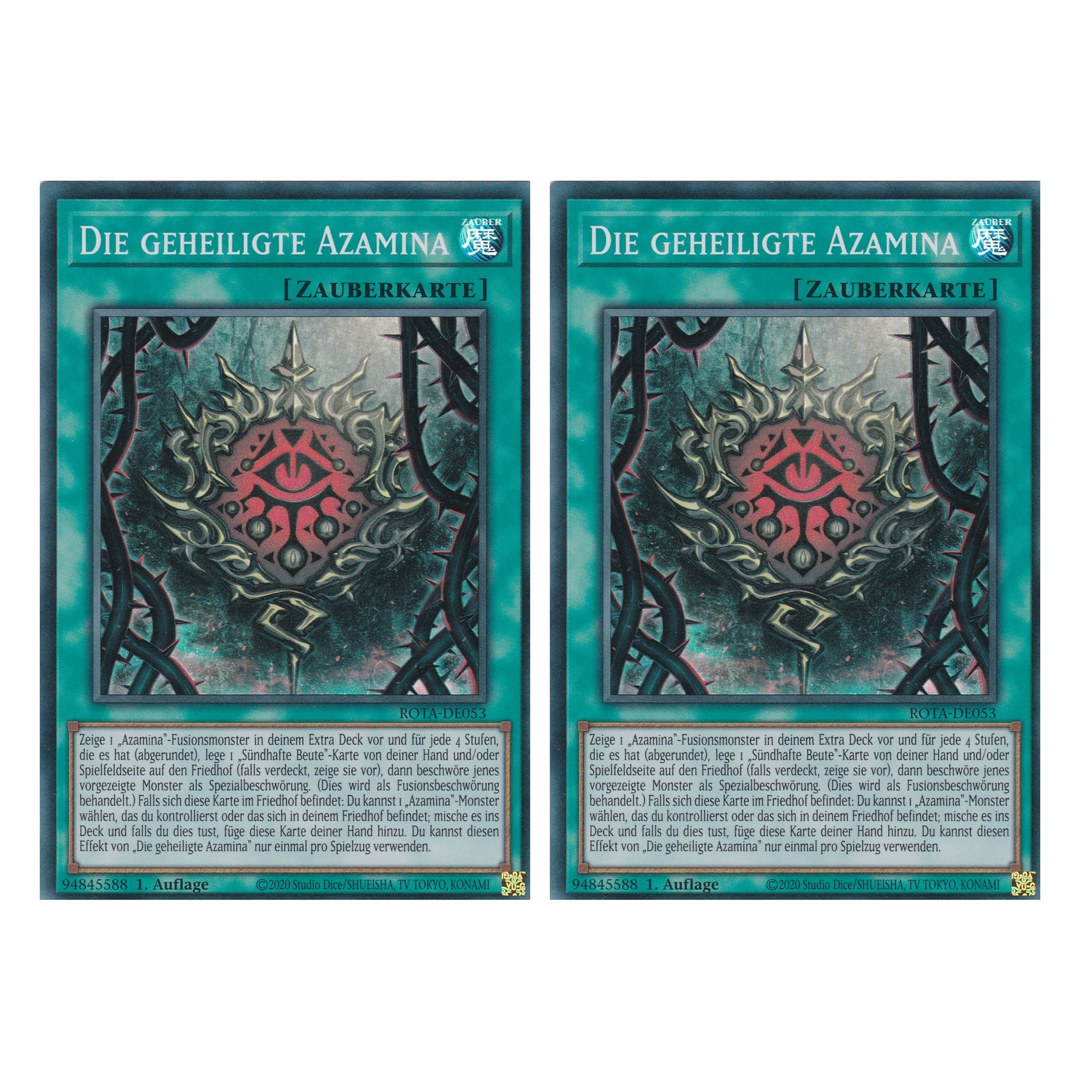 Die geheiligte Azamina - ROTA-DE053 - Super Rare - Deutsch - 1. Auflage - Rage of the Abyss - Duo Set (2 Stück) - Yu-Gi-Oh!