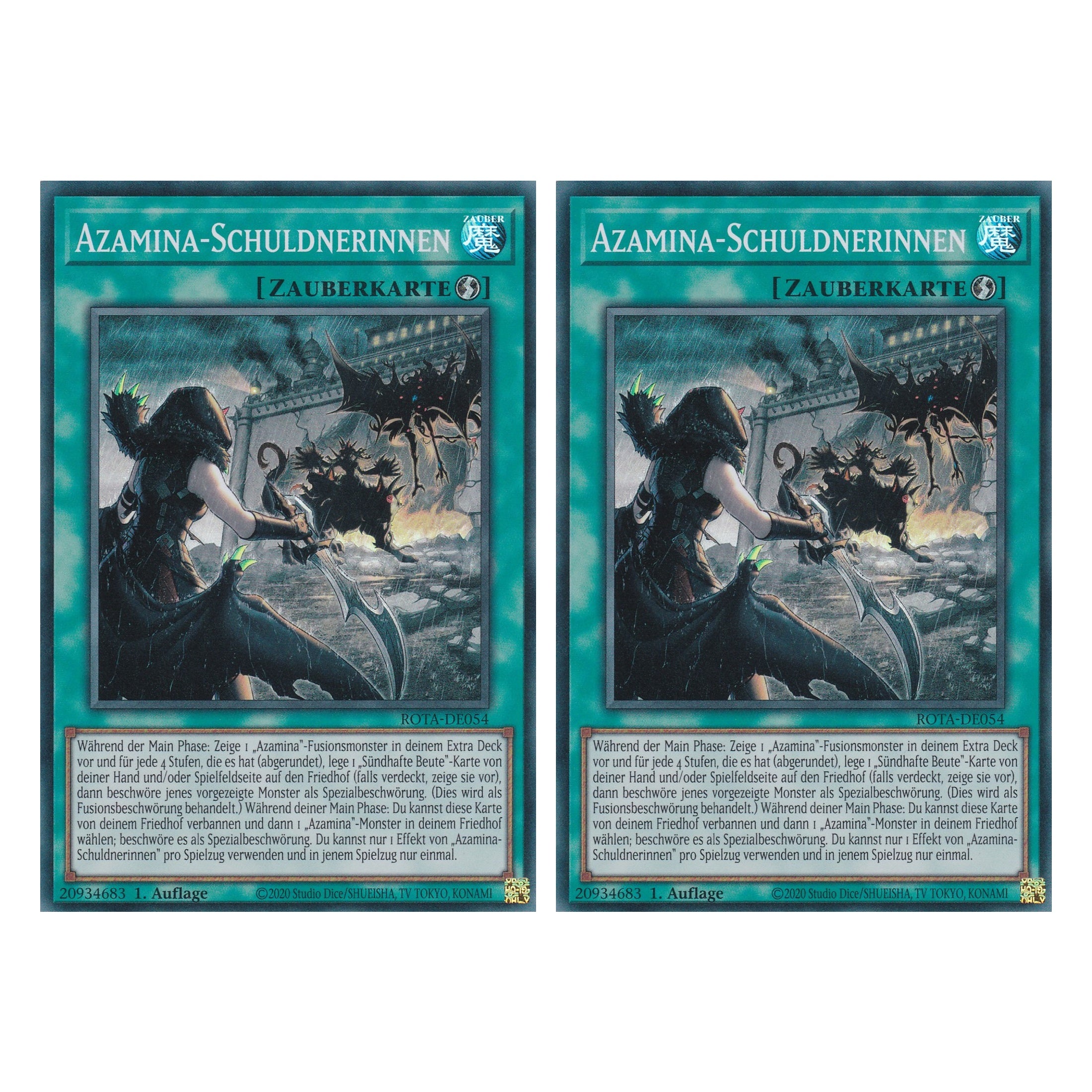 Azamina-Schuldnerinnen - ROTA-DE054 - Super Rare - Deutsch - 1. Auflage - Rage of the Abyss - Duo Set (2 Stück) - Yu-Gi-Oh!