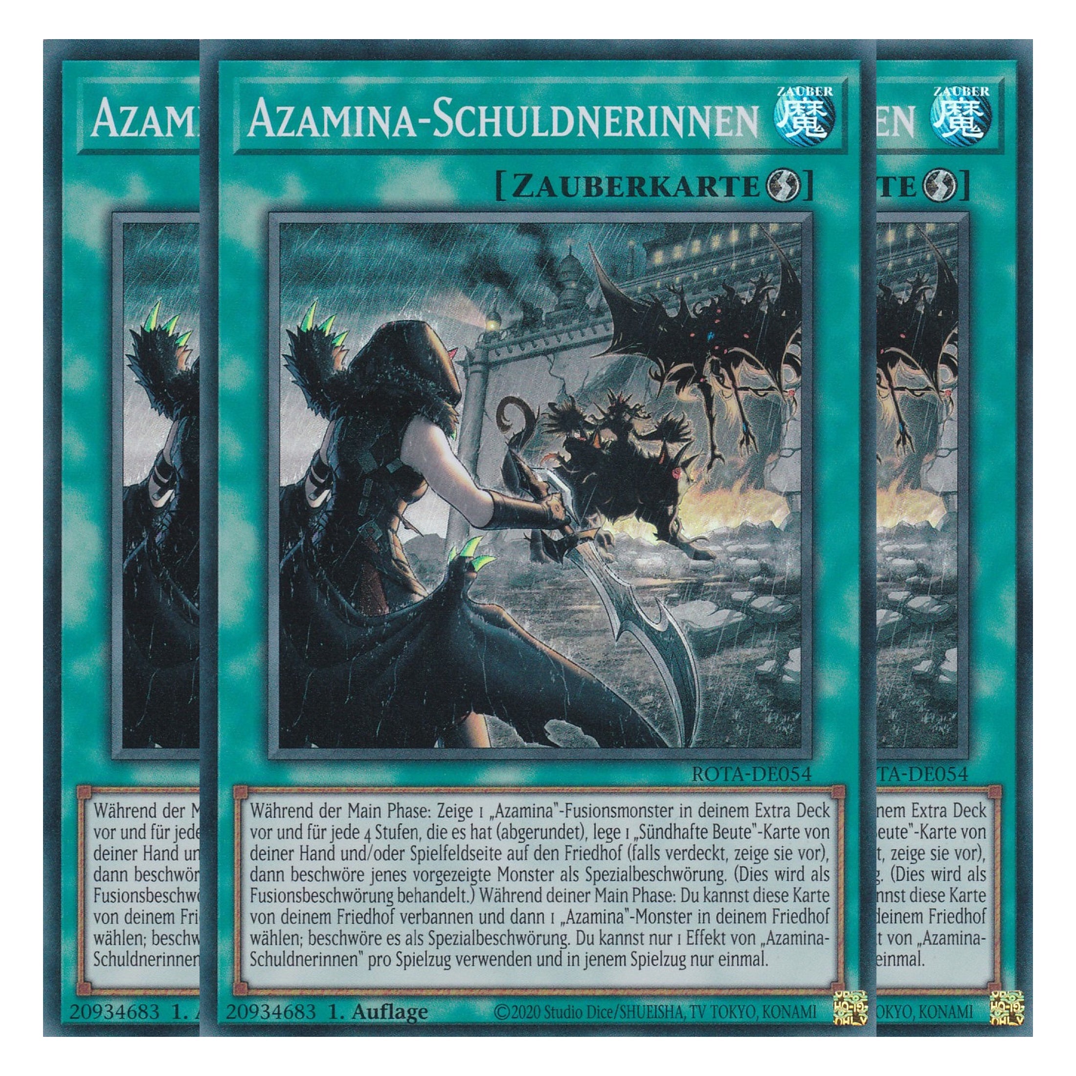 Azamina-Schuldnerinnen - ROTA-DE054 - Super Rare - Deutsch - 1. Auflage - Rage of the Abyss - Playset (3 Kopien) - Yu-Gi-Oh!