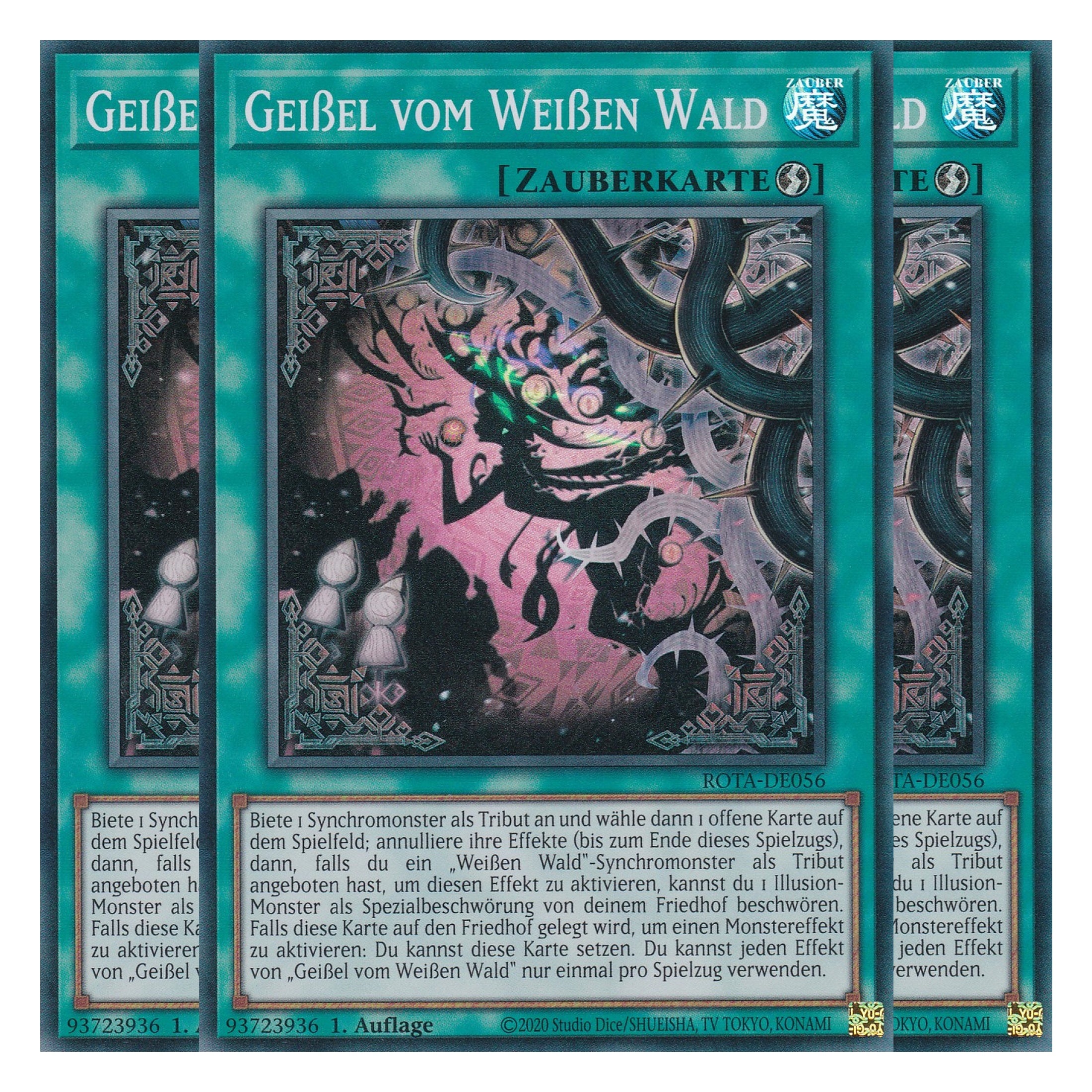Geißel vom Weißen Wald - ROTA-DE056 - Super Rare - Deutsch - 1. Auflage - Rage of the Abyss - Playset (3 Kopien) - Yu-Gi-Oh!