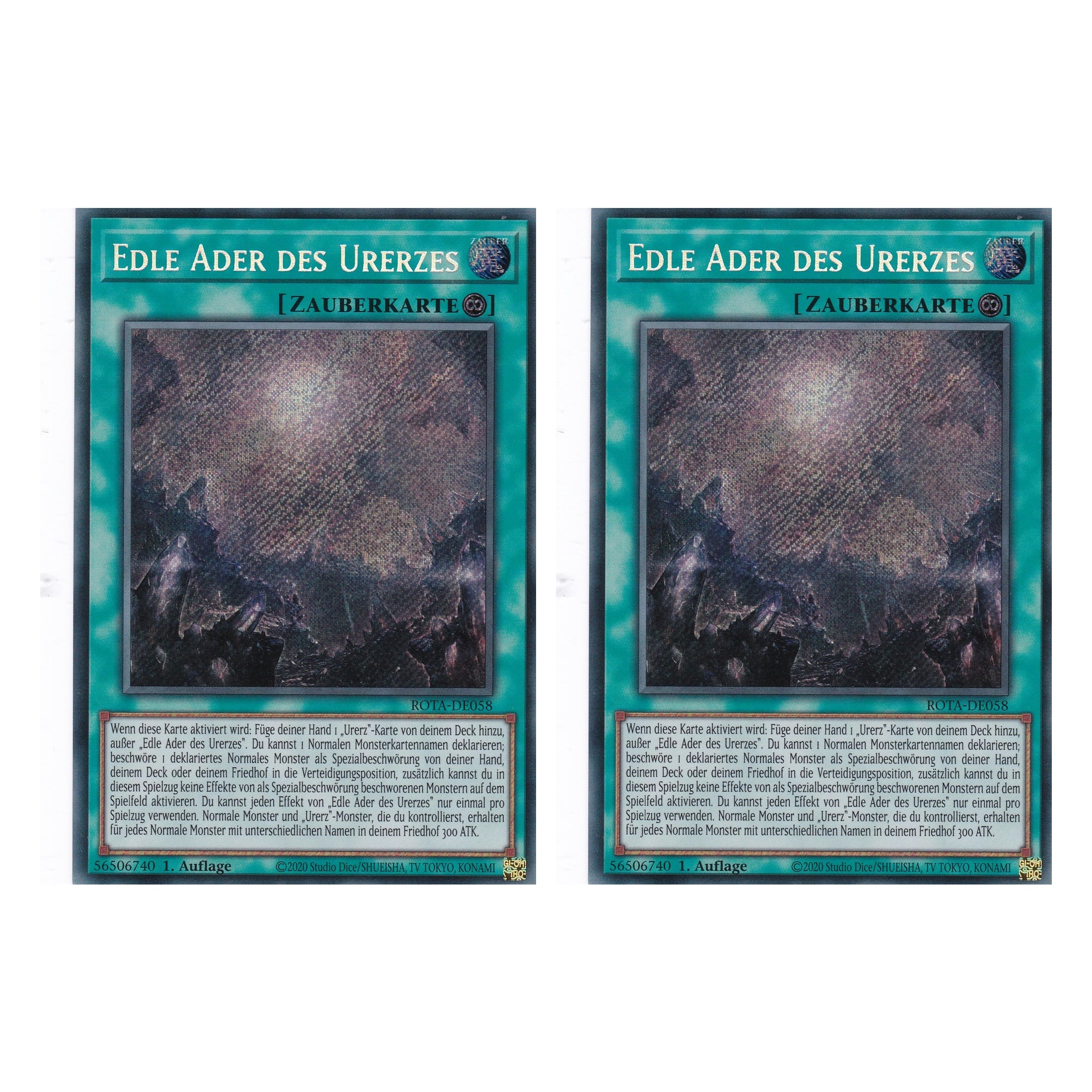 Edle Ader des Urerzes - ROTA-DE058 - Secret Rare - Deutsch - 1. Auflage - Rage of the Abyss - Duo Set (2 Stück) - Yu-Gi-Oh!