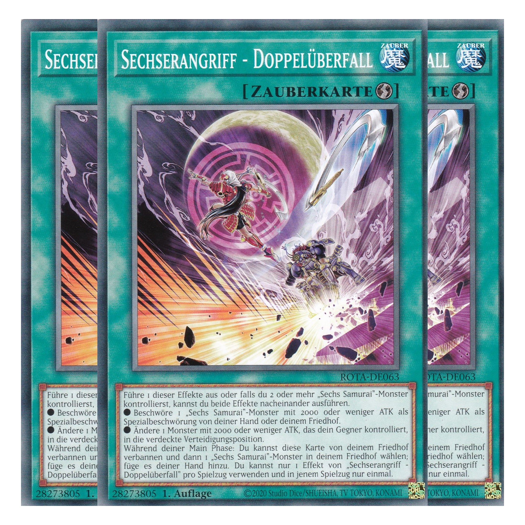 Sechserangriff - Doppelüberfall - ROTA-DE063 - Common - Deutsch - 1. Auflage - Rage of the Abyss - Playset (3 Kopien) - Yu-Gi-Oh!