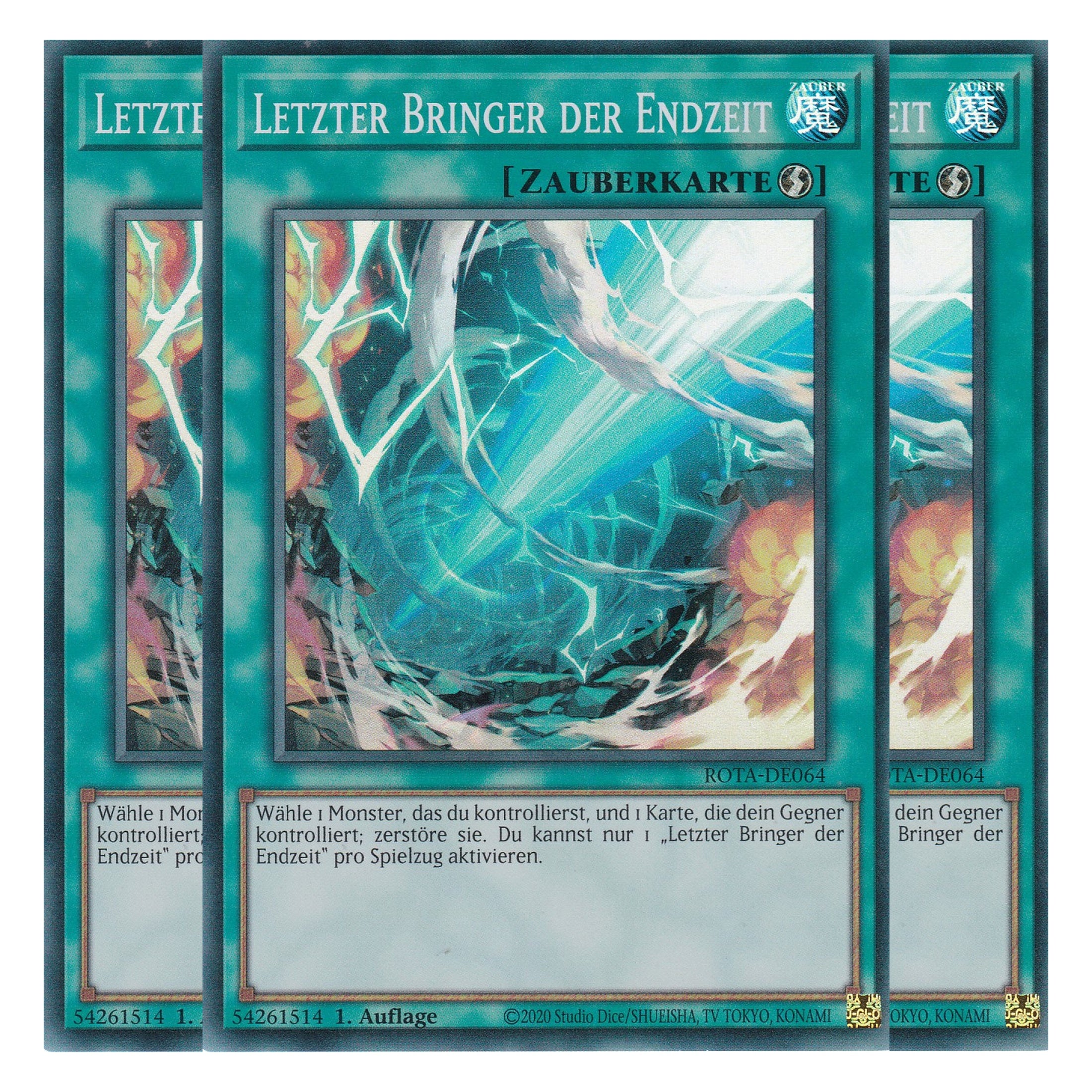 Letzter Bringer der Endzeit - ROTA-DE064 - Super Rare - Deutsch - 1. Auflage - Rage of the Abyss - Playset (3 Kopien) - Yu-Gi-Oh!