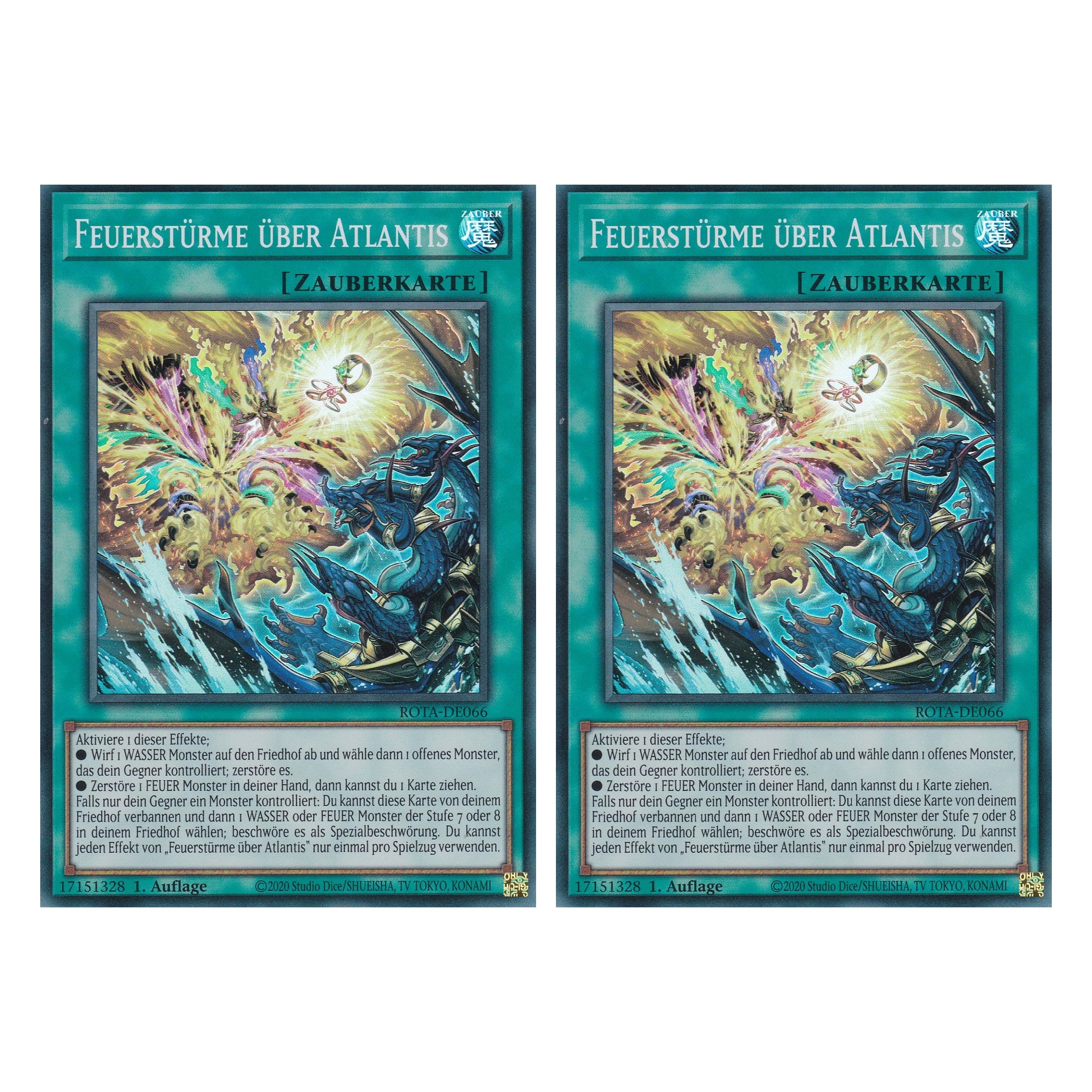 Feuerstürme über Atlantis - ROTA-DE066 - Super Rare - Deutsch - 1. Auflage - Rage of the Abyss - Duo Set (2 Stück) - Yu-Gi-Oh!