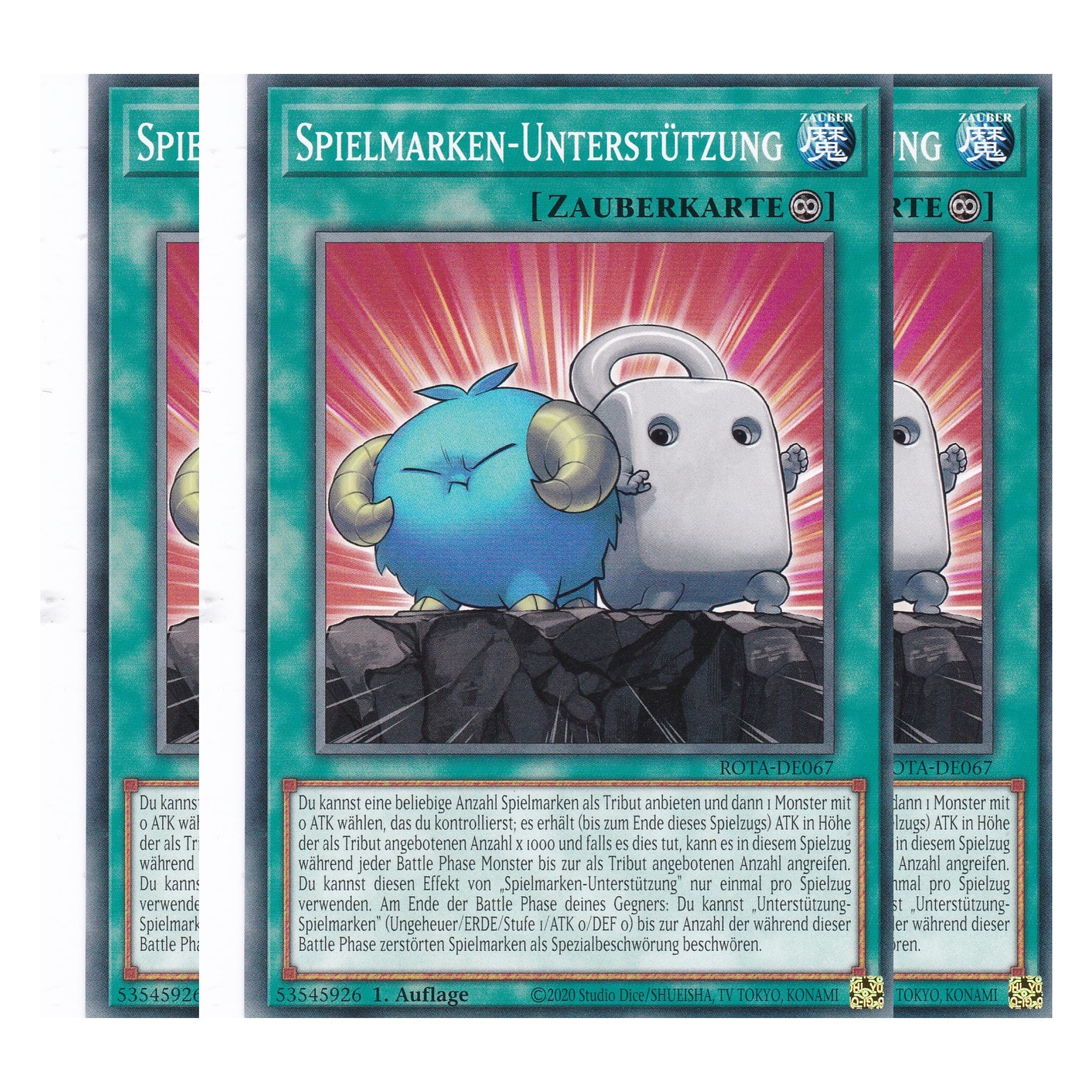 Spielmarken-Unterstützung - ROTA-DE067 - Common - Deutsch - 1. Auflage - Rage of the Abyss - Playset (3 Kopien) - Yu-Gi-Oh!