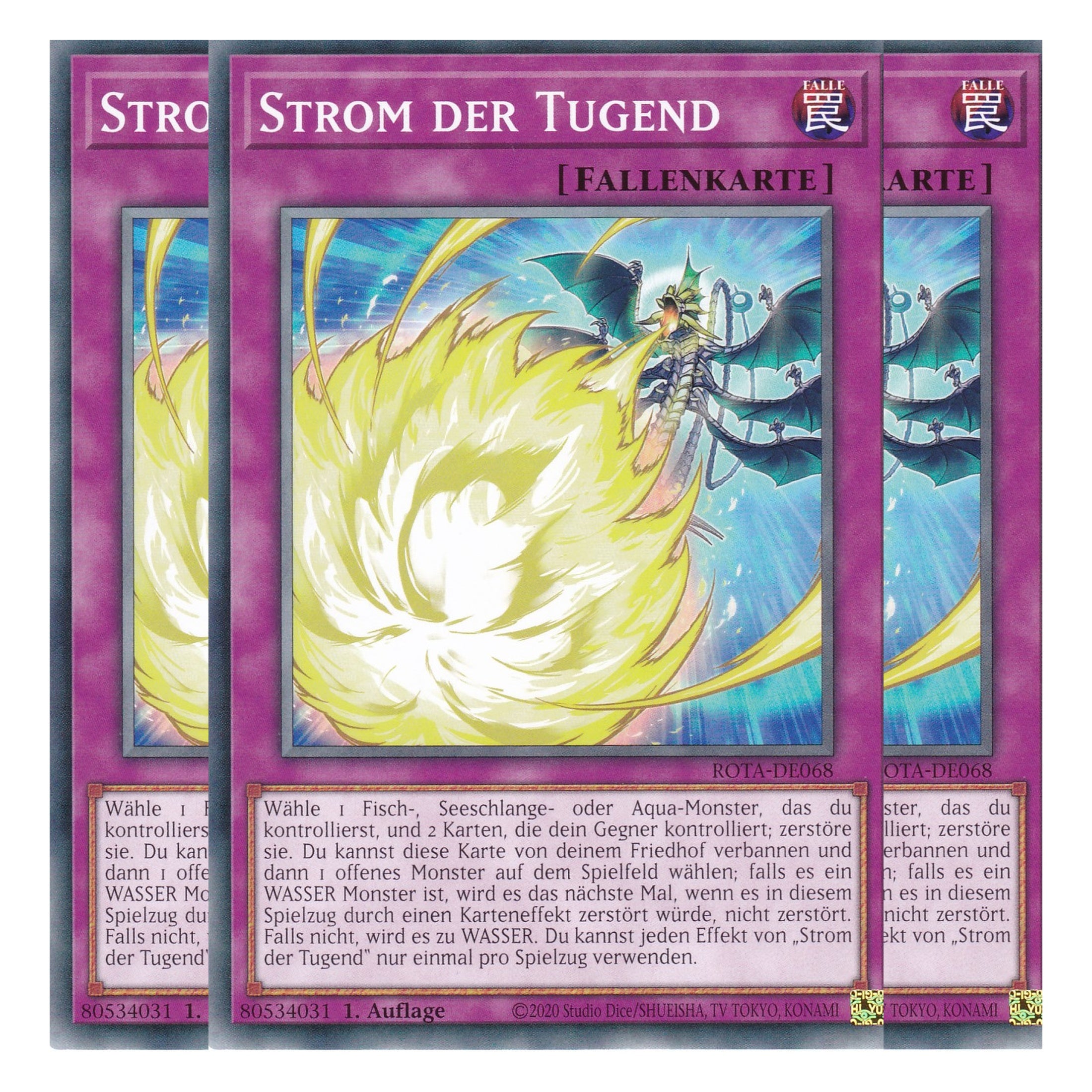 Strom der Tugend - ROTA-DE068 - Common - Deutsch - 1. Auflage - Rage of the Abyss - Playset (3 Kopien) - Yu-Gi-Oh!