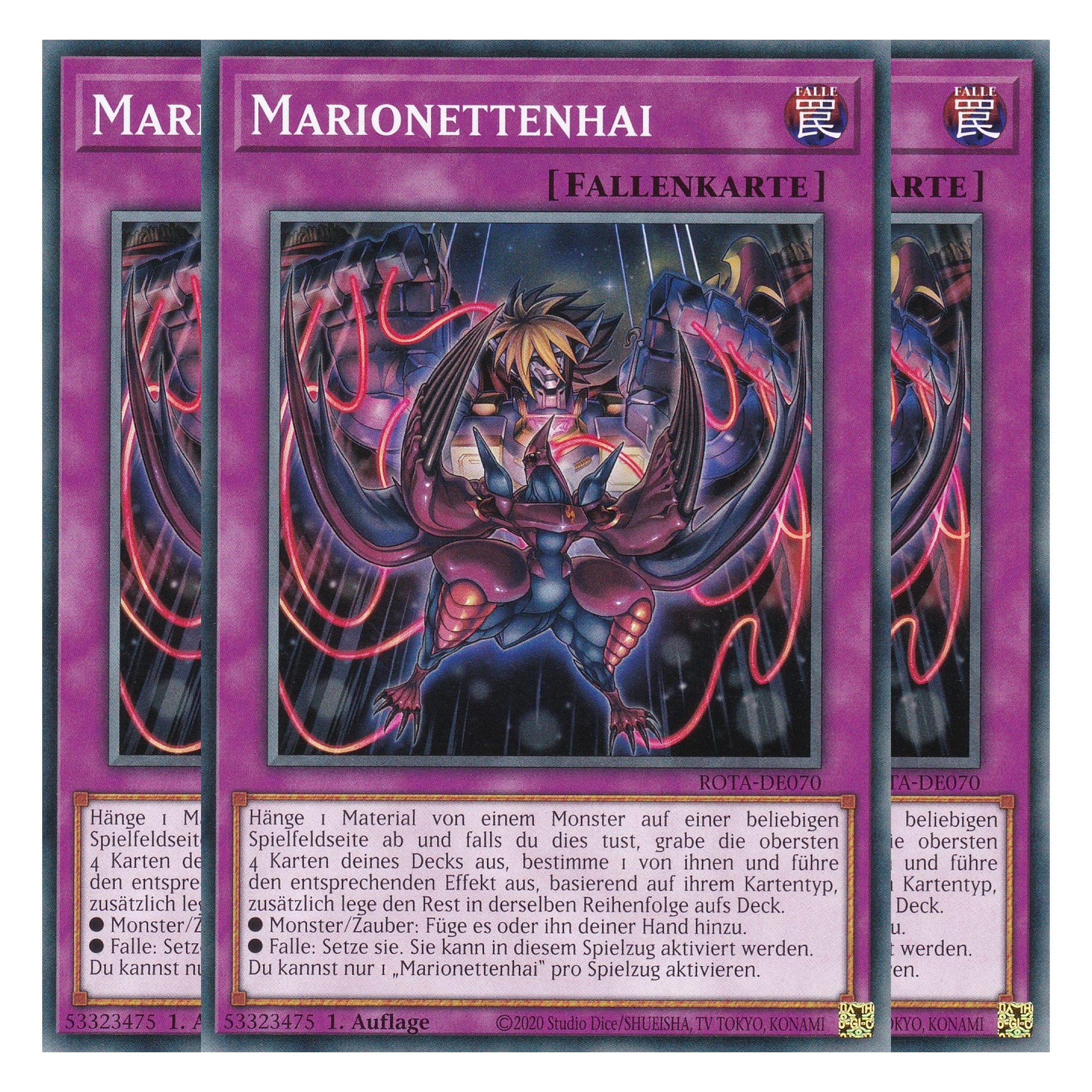 Marionettenhai - ROTA-DE070 - Common - Deutsch - 1. Auflage - Rage of the Abyss - Playset (3 Kopien) - Yu-Gi-Oh!