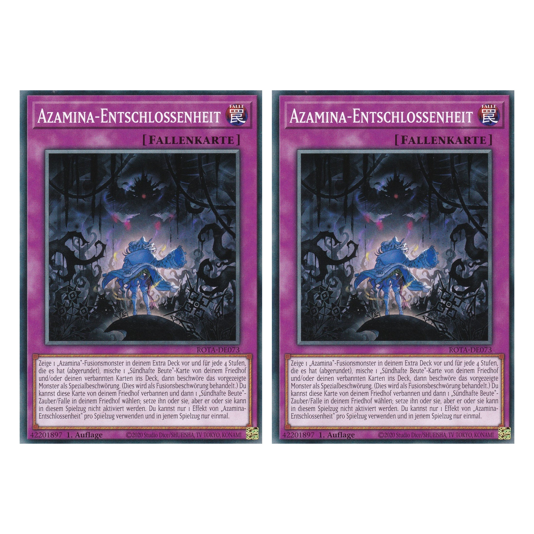 Azamina-Entschlossenheit - ROTA-DE073 - Common - Deutsch - 1. Auflage - Rage of the Abyss - Duo Set (2 Stück) - Yu-Gi-Oh!