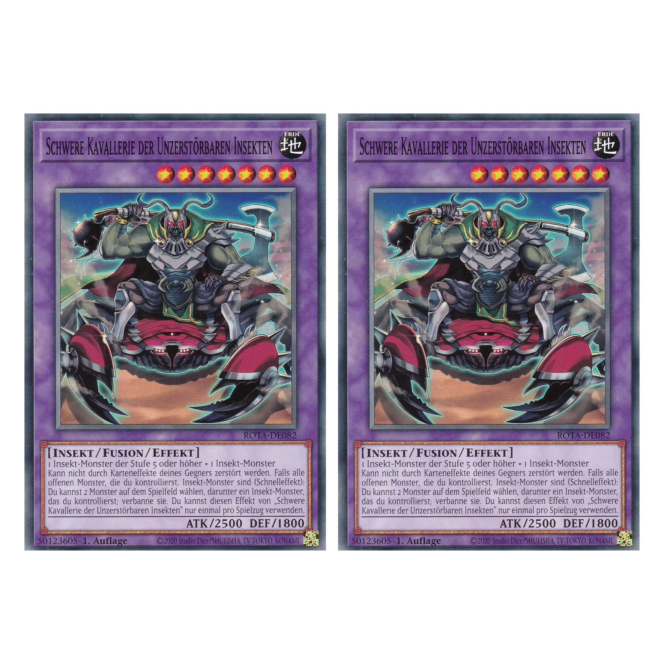 Schwere Kavallerie der Unzerstörbaren Insekten - ROTA-DE082 - Common - Deutsch - 1. Auflage - Rage of the Abyss - Duo Set (2 Stück) - Yu-Gi-Oh!