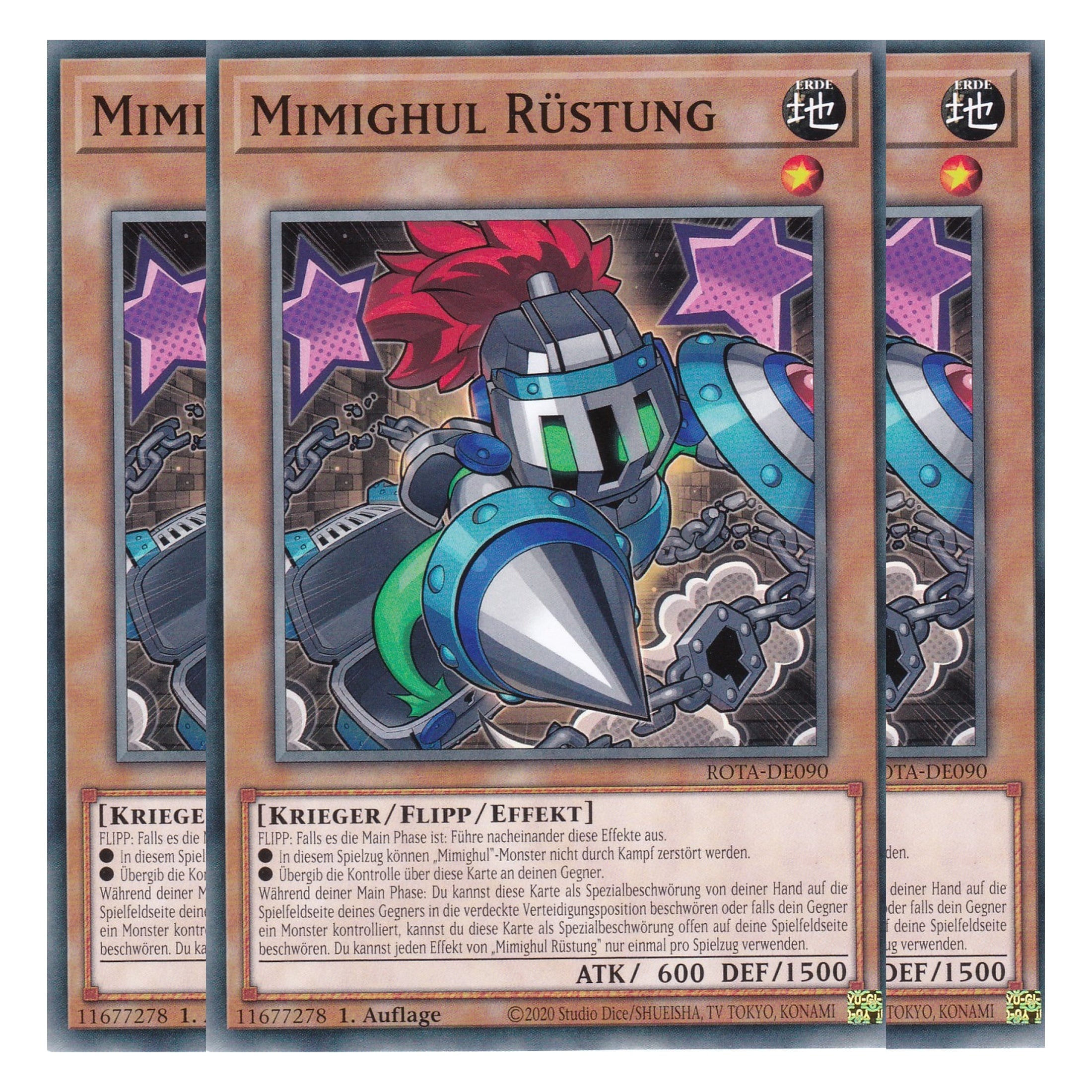 Mimighul Rüstung - ROTA-DE090 - Common - Deutsch - 1. Auflage - Rage of the Abyss - Playset (3 Kopien) - Yu-Gi-Oh!