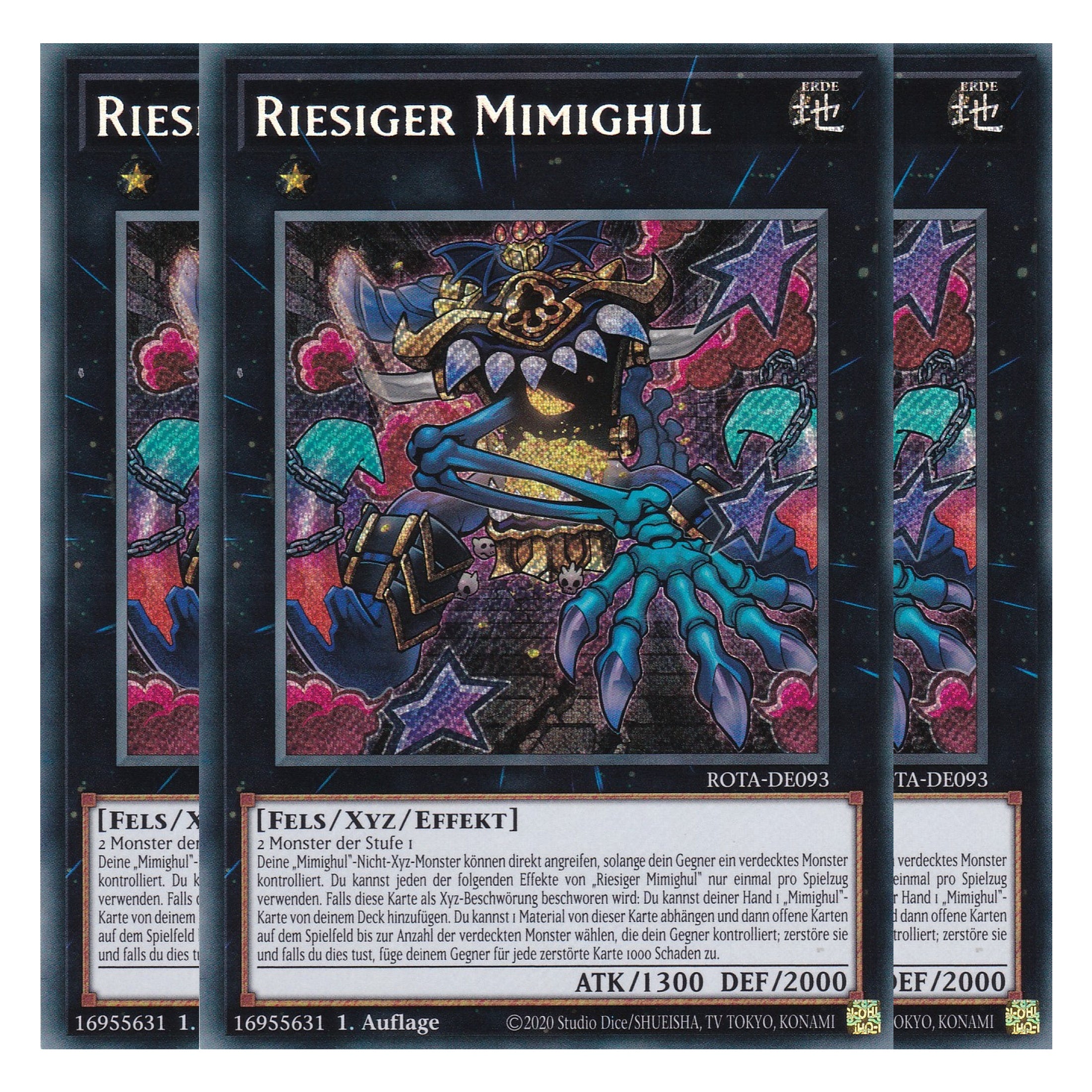 Riesiger Mimighul - ROTA-DE093 - Secret Rare - Deutsch - 1. Auflage - Rage of the Abyss - Playset (3 Kopien) - Yu-Gi-Oh!