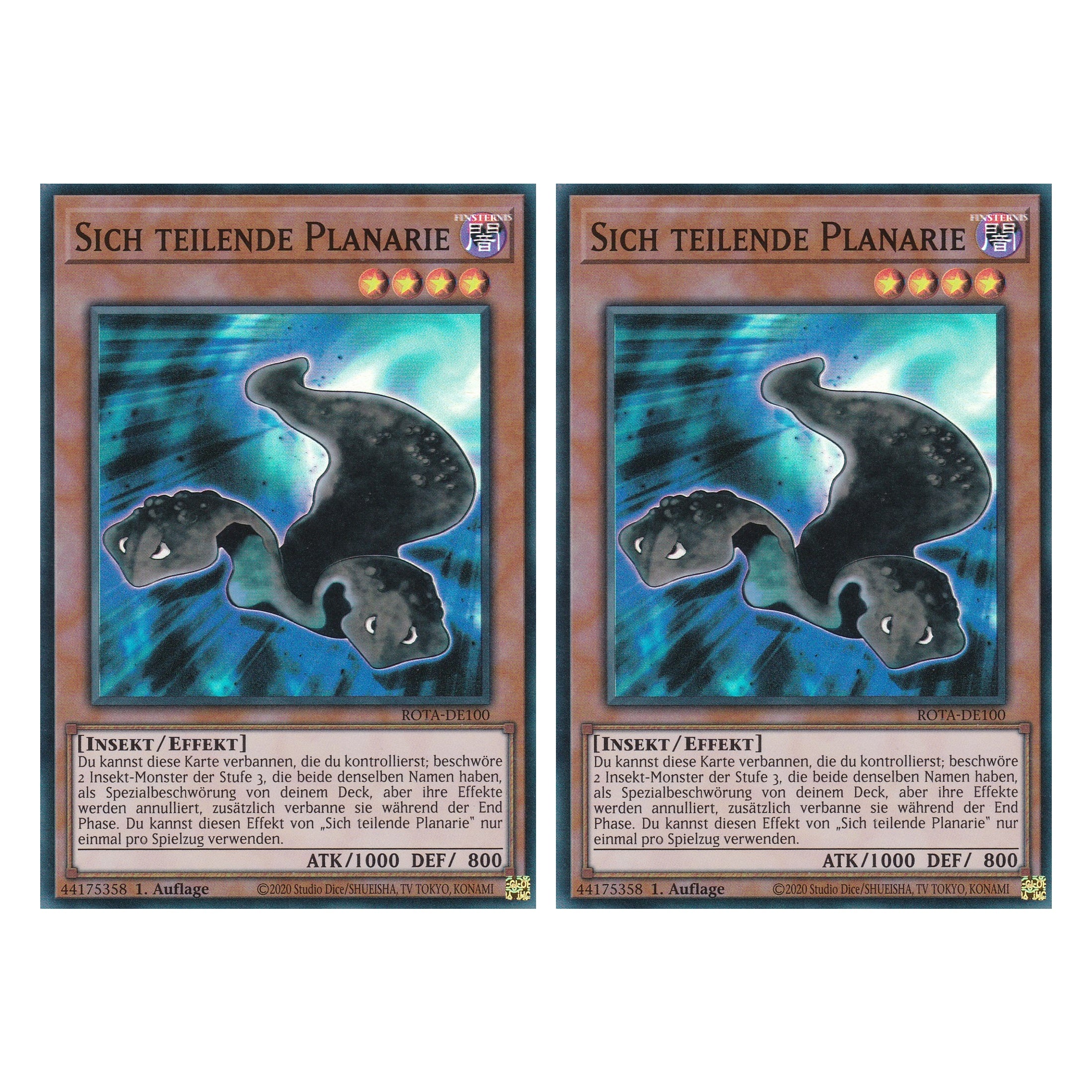 Sich teilende Planarie - ROTA-DE100 - Super Rare - Deutsch - 1. Auflage - Rage of the Abyss - Duo Set (2 Stück) - Yu-Gi-Oh!