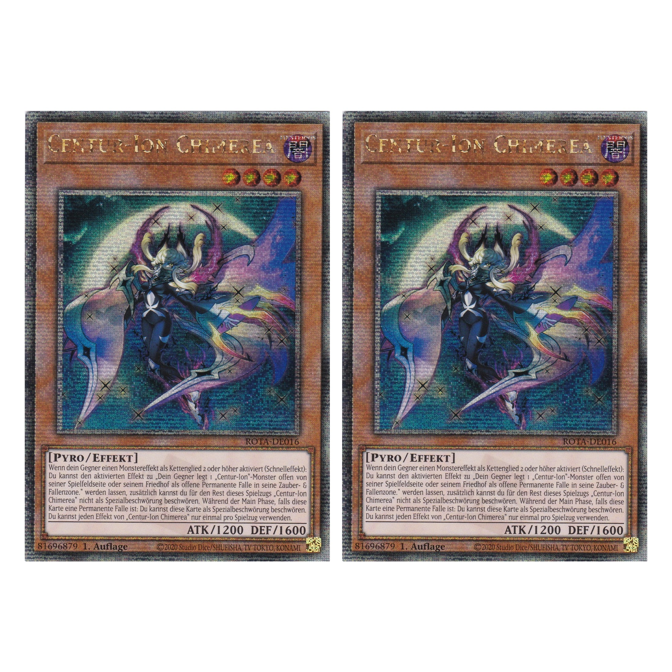 Centur-Ion Chimerea - ROTA-DE016 - Quarter Century Secret Rare - Deutsch - 1. Auflage - Rage of the Abyss - Duo Set (2 Stück) - Yu-Gi-Oh!
