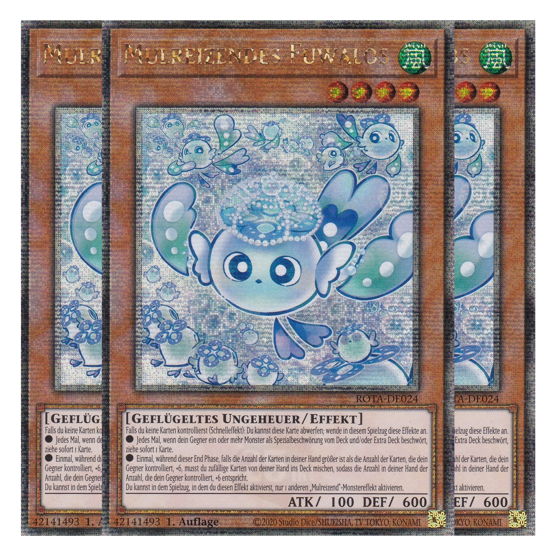 Mulreizendes Fuwalos - ROTA-DE024 - Quarter Century Secret Rare - Deutsch - 1. Auflage - Rage of the Abyss - Playset (3 Kopien) - Yu-Gi-Oh!