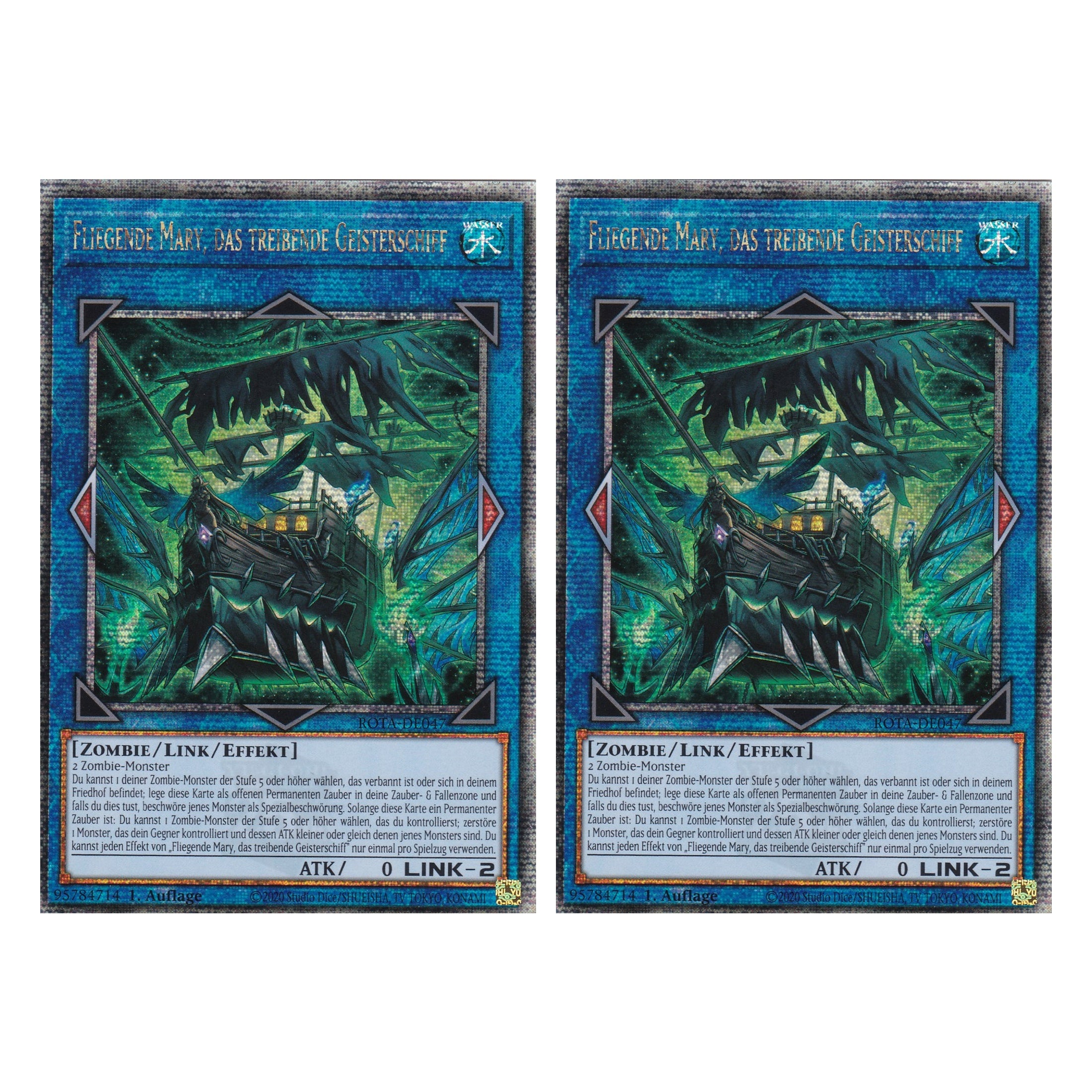Fliegende Mary, das treibende Geisterschiff - ROTA-DE047 - Quarter Century Secret Rare - Deutsch - 1. Auflage - Rage of the Abyss - Duo Set (2 Stück) - Yu-Gi-Oh!