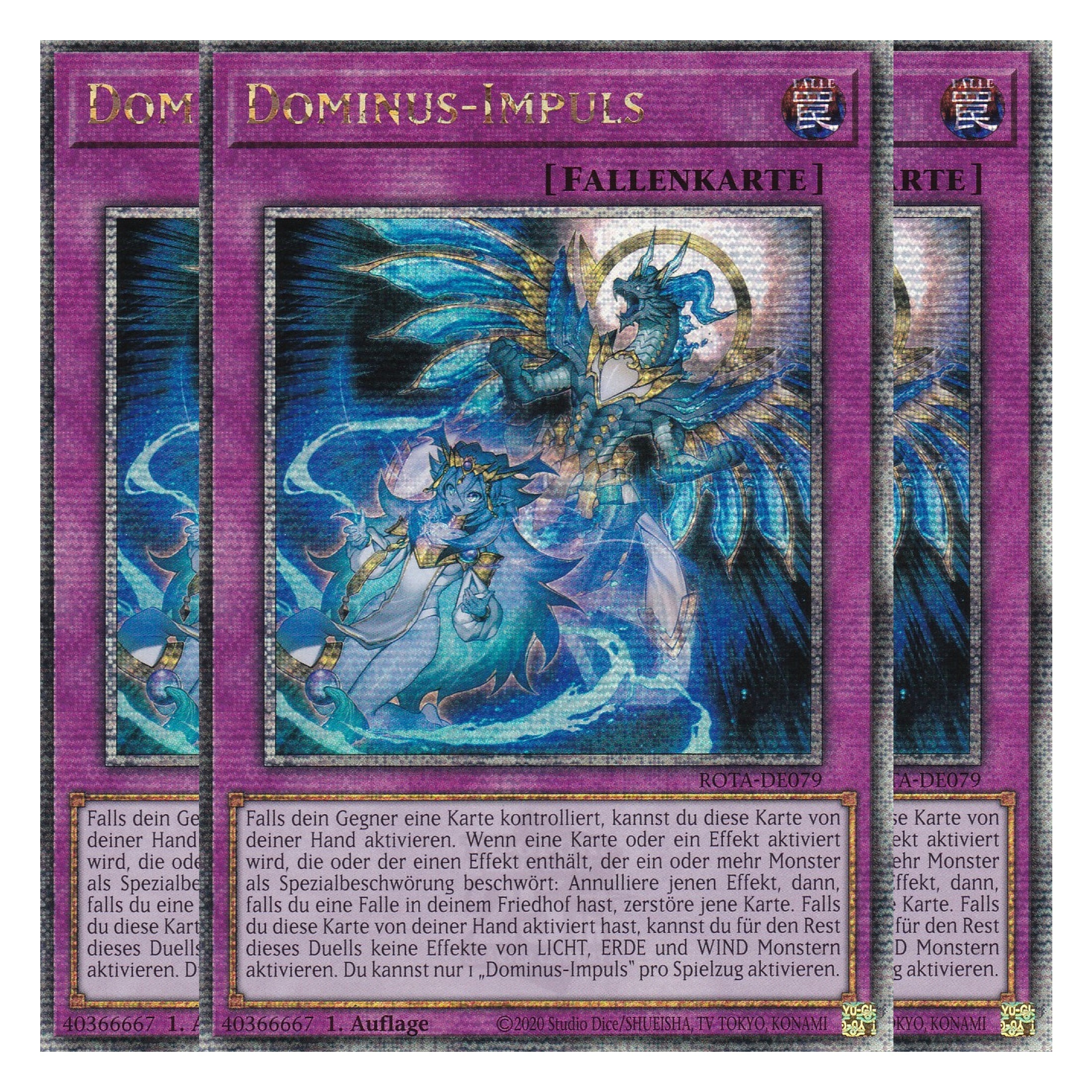 Dominus-Impuls - ROTA-DE079 - Quarter Century Secret Rare - Deutsch - 1. Auflage - Rage of the Abyss - Playset (3 Kopien) - Yu-Gi-Oh!