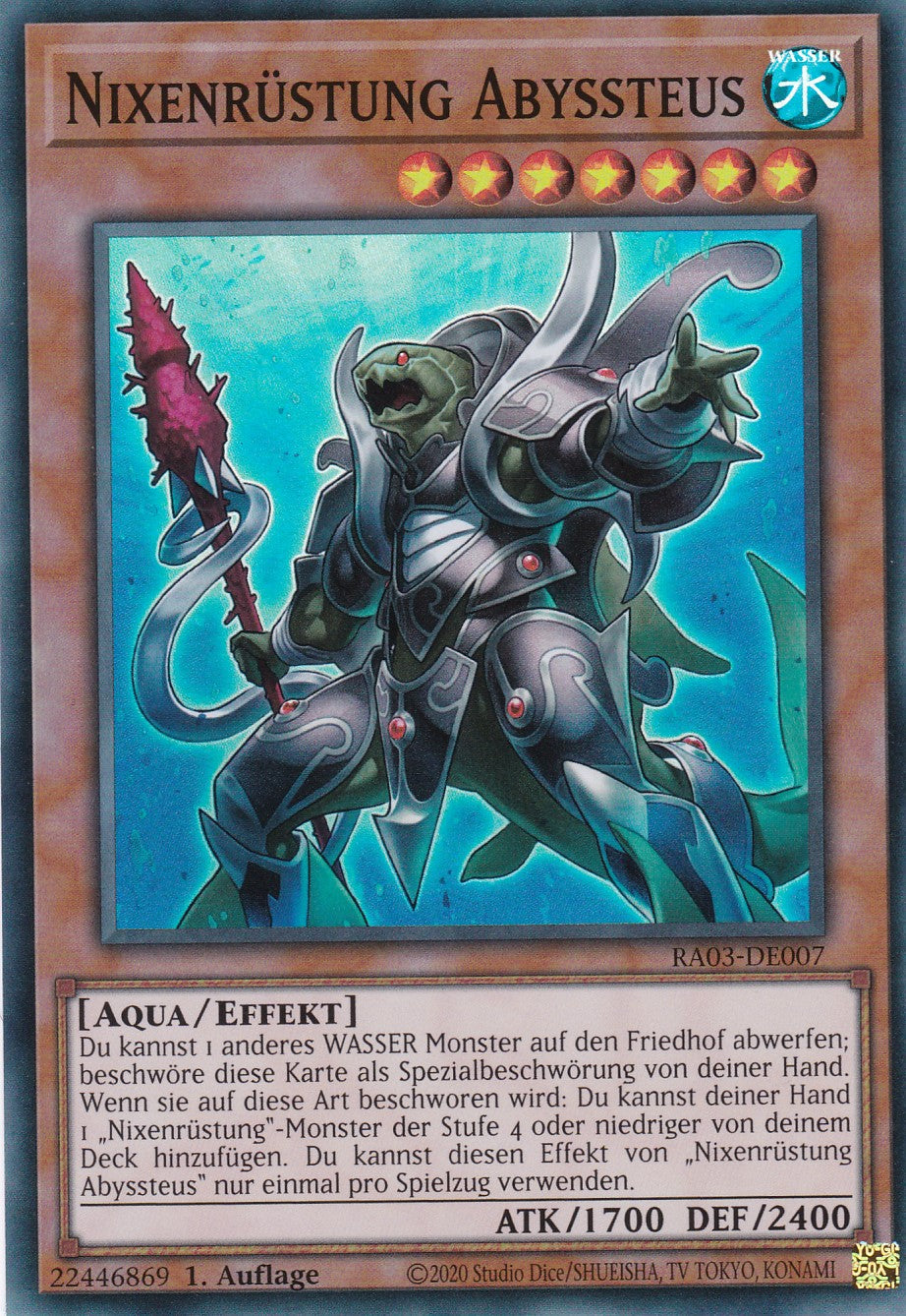 Nixenrüstung Abyssteus - RA03-DE007 - Super Rare - Deutsch - 1. Auflage - Quarter Century Bonanza
