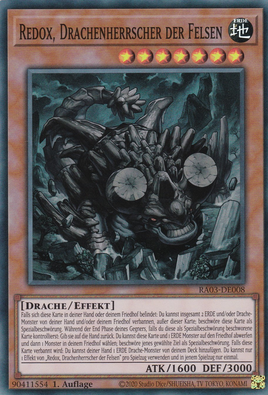 Redox, Drachenherrscher der Felsen - RA03-DE008 - Super Rare - Deutsch - 1. Auflage - Quarter Century Bonanza