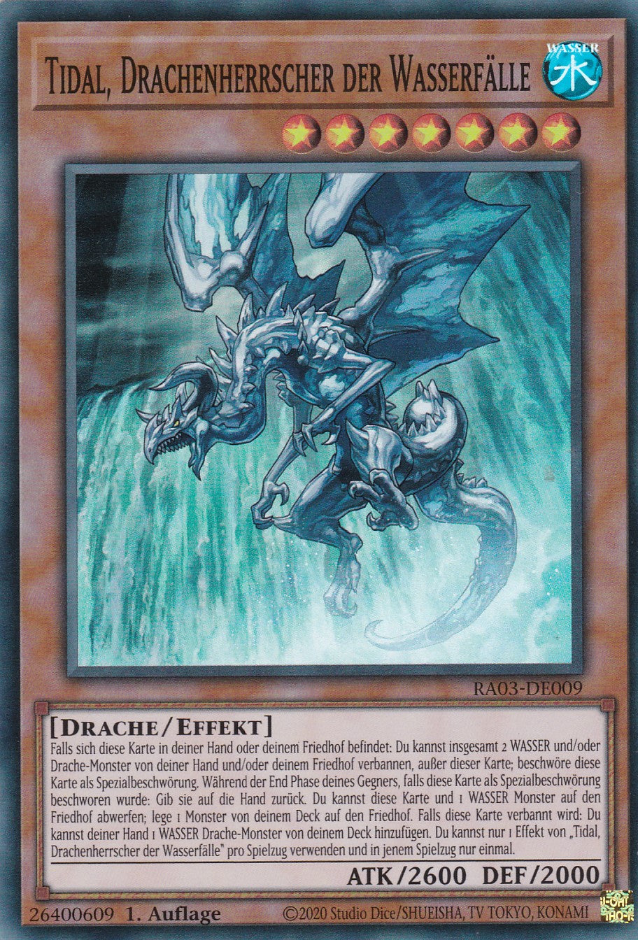 Tidal, Drachenherrscher der Wasserfälle - RA03-DE009 - Super Rare - Deutsch - 1. Auflage - Quarter Century Bonanza
