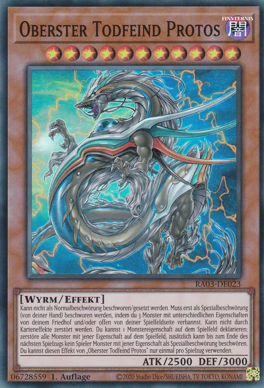 Oberster Todfeind Protos - RA03-DE023 - Super Rare - Deutsch - 1. Auflage - Quarter Century Bonanza