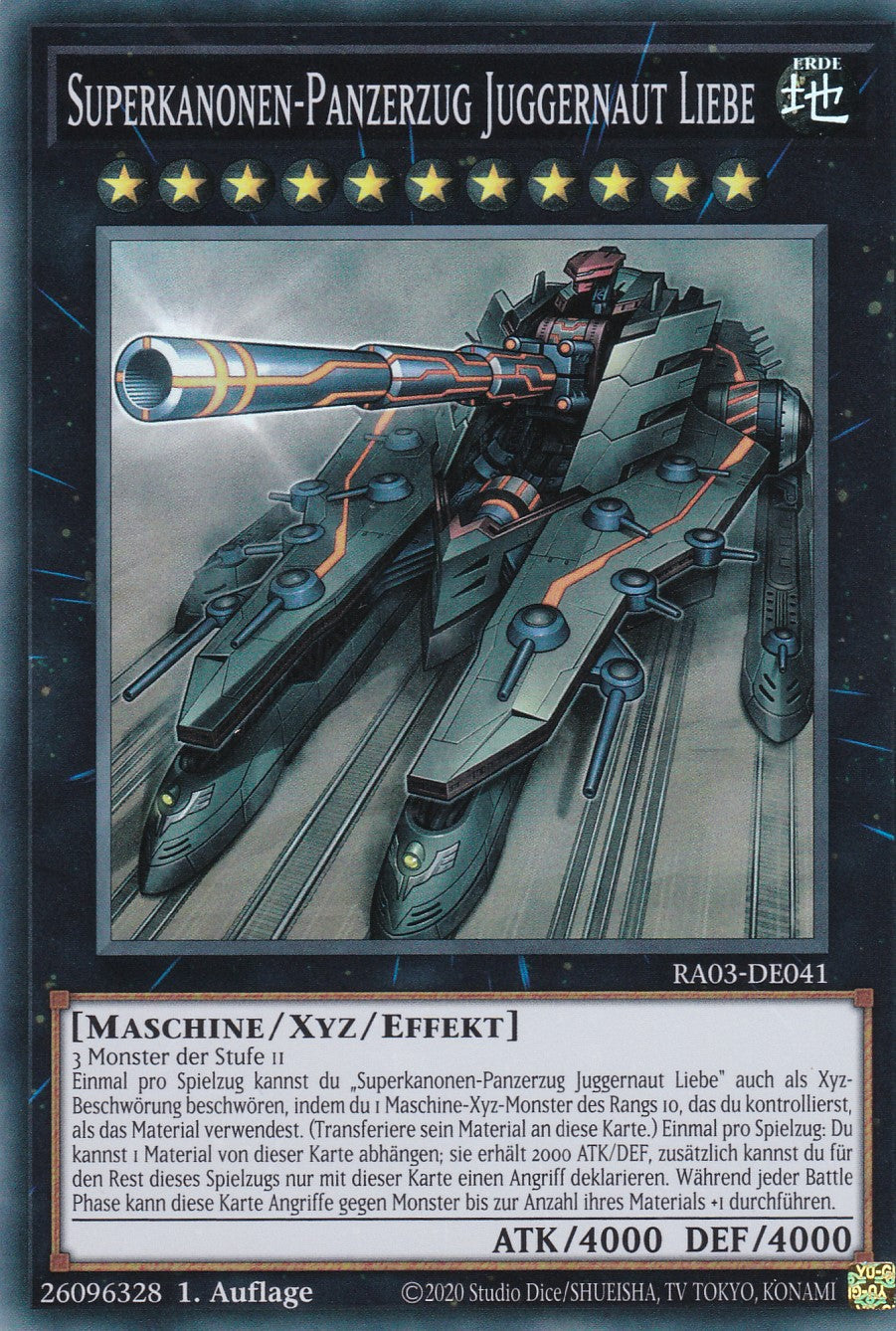 Superkanonen-Panzerzug Juggernaut Liebe - RA03-DE041 - Super Rare - Deutsch - 1. Auflage - Quarter Century Bonanza