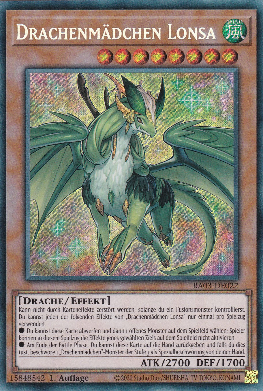 Drachenmädchen Lonsa - RA03-DE022 - Secret Rare - Deutsch - 1. Auflage - Quarter Century Bonanza