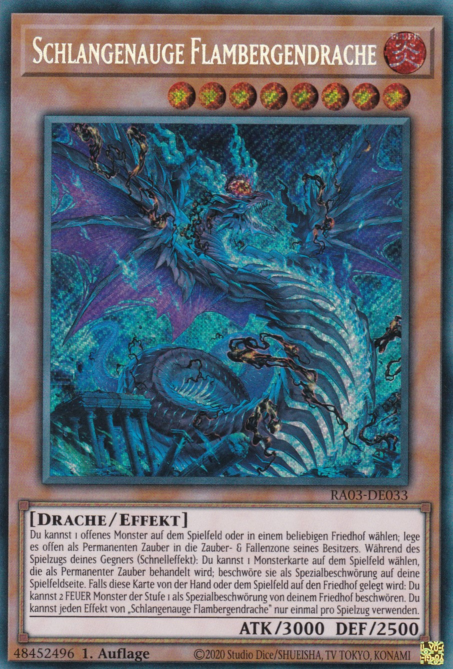 Schlangenauge Flambergendrache - RA03-DE033 - Secret Rare - Deutsch - 1. Auflage - Quarter Century Bonanza