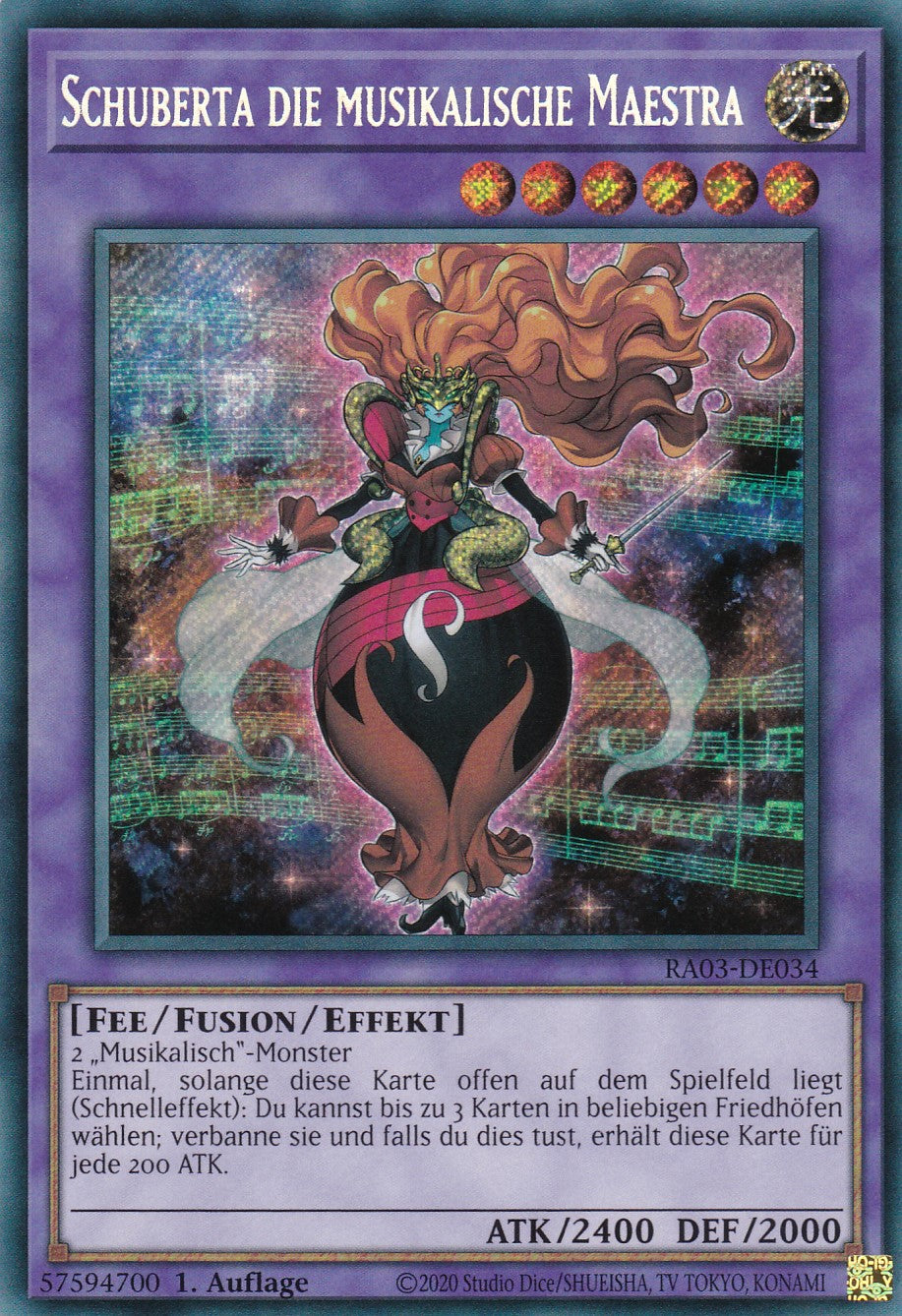 Schuberta die musikalische Maestra - RA03-DE034 - Secret Rare - Deutsch - 1. Auflage - Quarter Century Bonanza