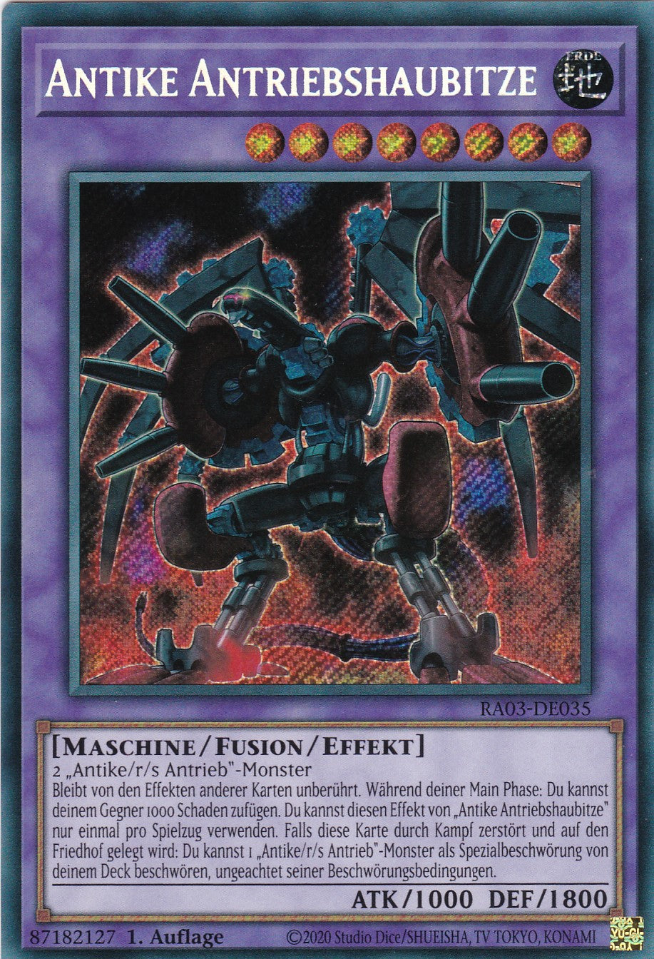 Antike Antriebshaubitze - RA03-DE035 - Secret Rare - Deutsch - 1. Auflage - Quarter Century Bonanza