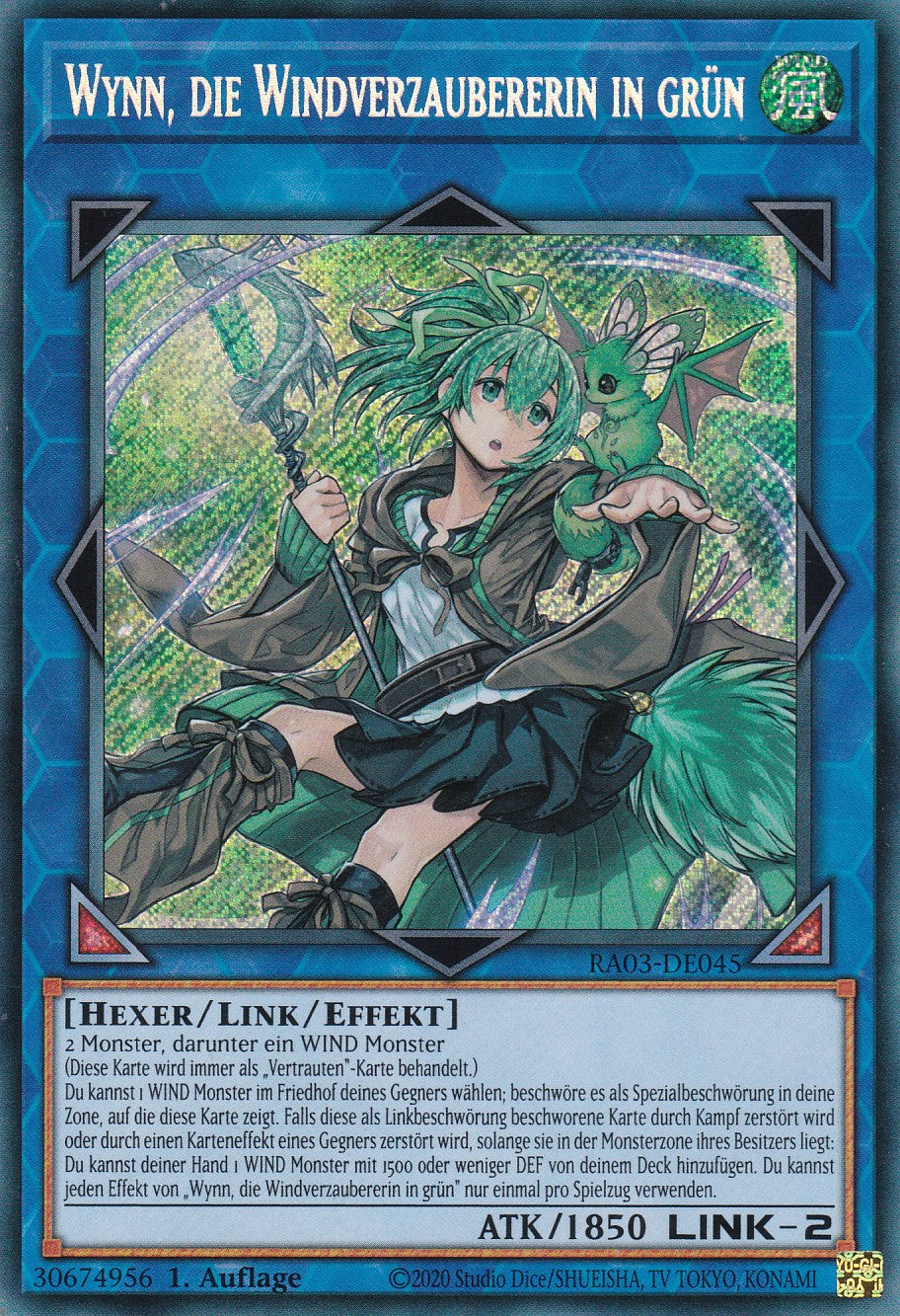 Wynn, die Windverzaubererin in grün - RA03-DE045 - Secret Rare - Deutsch - 1. Auflage - Quarter Century Bonanza