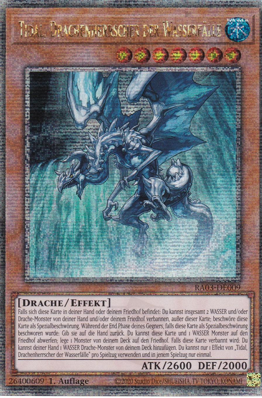 Tidal, Drachenherrscher der Wasserfälle - RA03-DE009 - Quarter Century Secret Rare - Deutsch - 1. Auflage - Quarter Century Bonanza