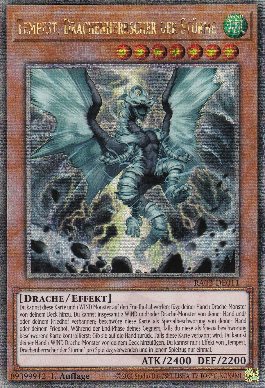 Tempest, Drachenherrscher der Stürme - RA03-DE011 - Quarter Century Secret Rare - Deutsch - 1. Auflage - Quarter Century Bonanza