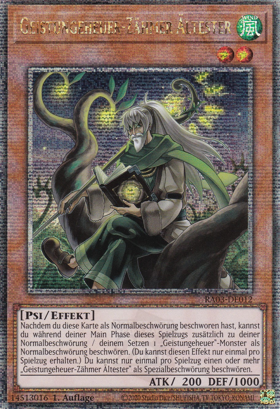 Geistungeheuer-Zähmer Ältester - RA03-DE012 - Quarter Century Secret Rare - Deutsch - 1. Auflage - Quarter Century Bonanza