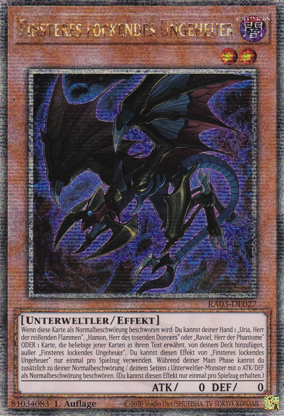 Finsteres lockendes Ungeheuer - RA03-DE027 - Quarter Century Secret Rare - Deutsch - 1. Auflage - Quarter Century Bonanza