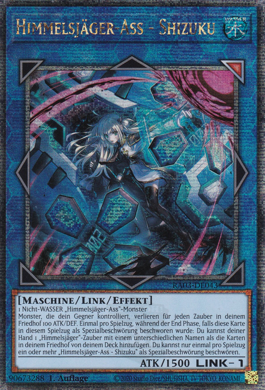 Himmelsjäger-Ass - Shizuku - RA03-DE043 - Quarter Century Secret Rare - Deutsch - 1. Auflage - Quarter Century Bonanza